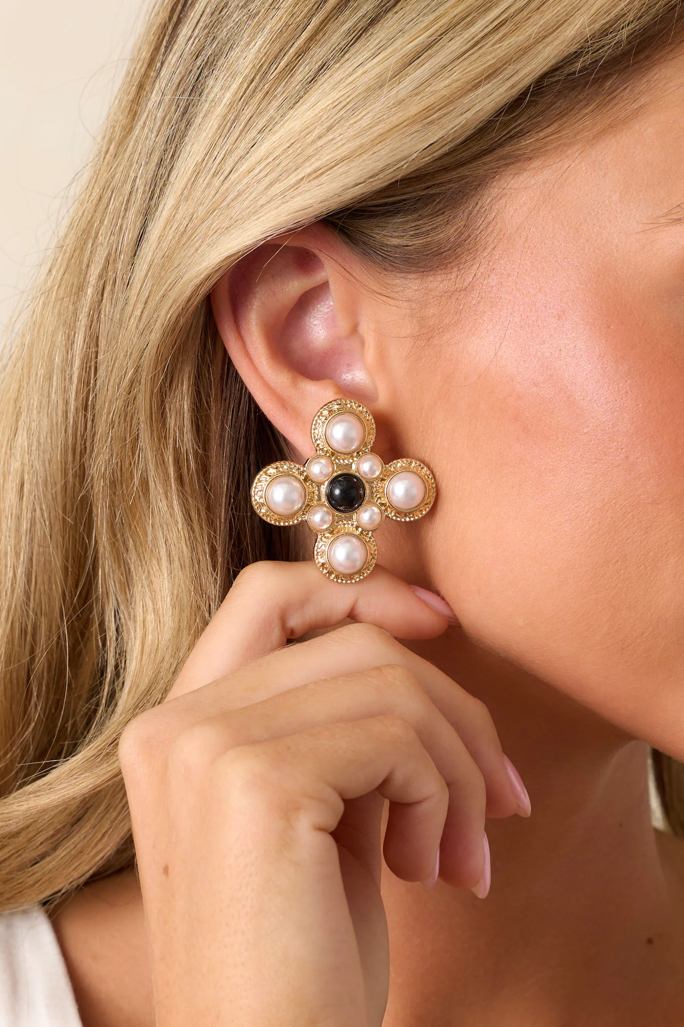 Unique Approach Gold And Pearl Earrings