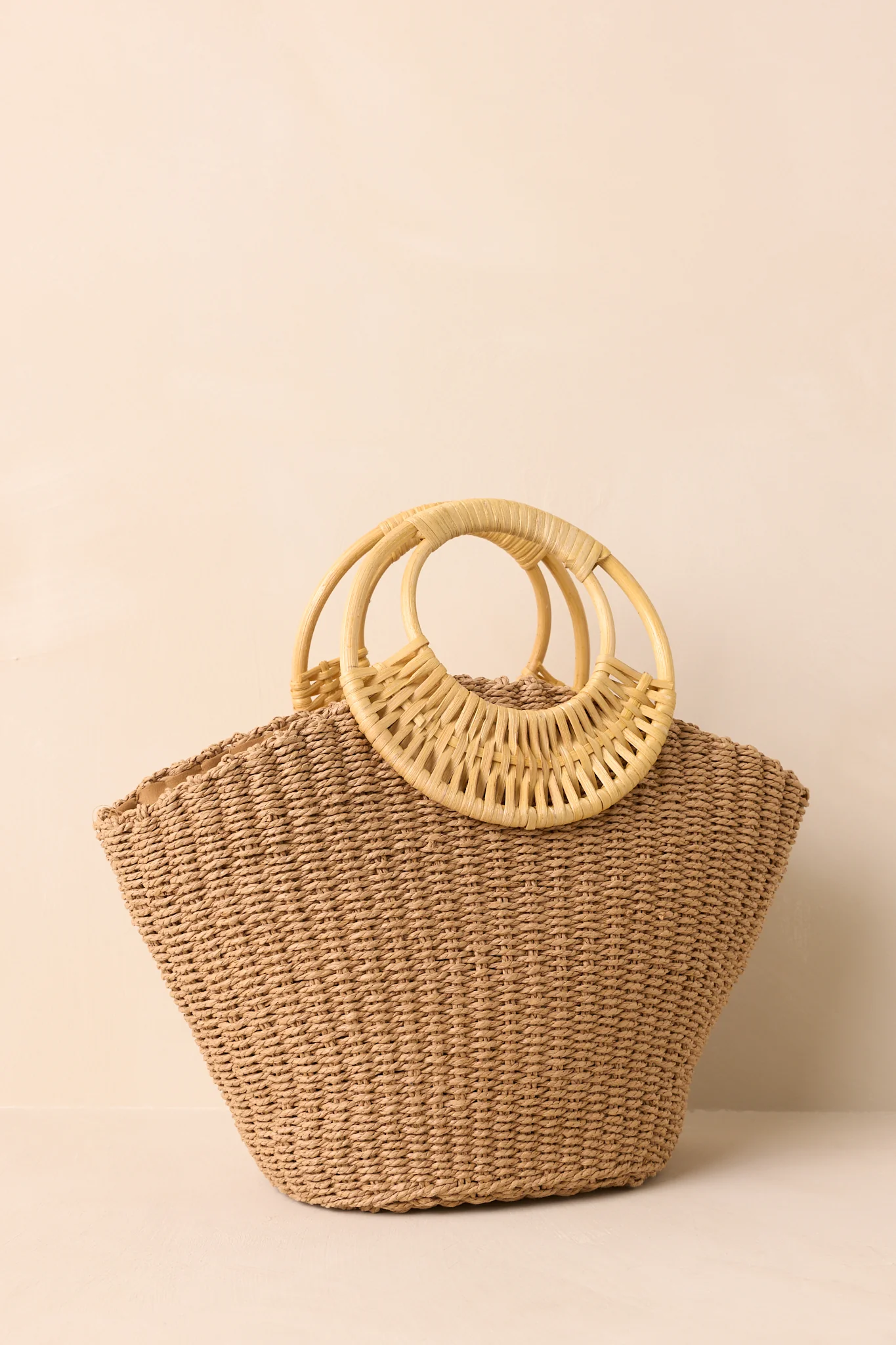The Calm Of The Coast Tan Raffia Woven Handbag