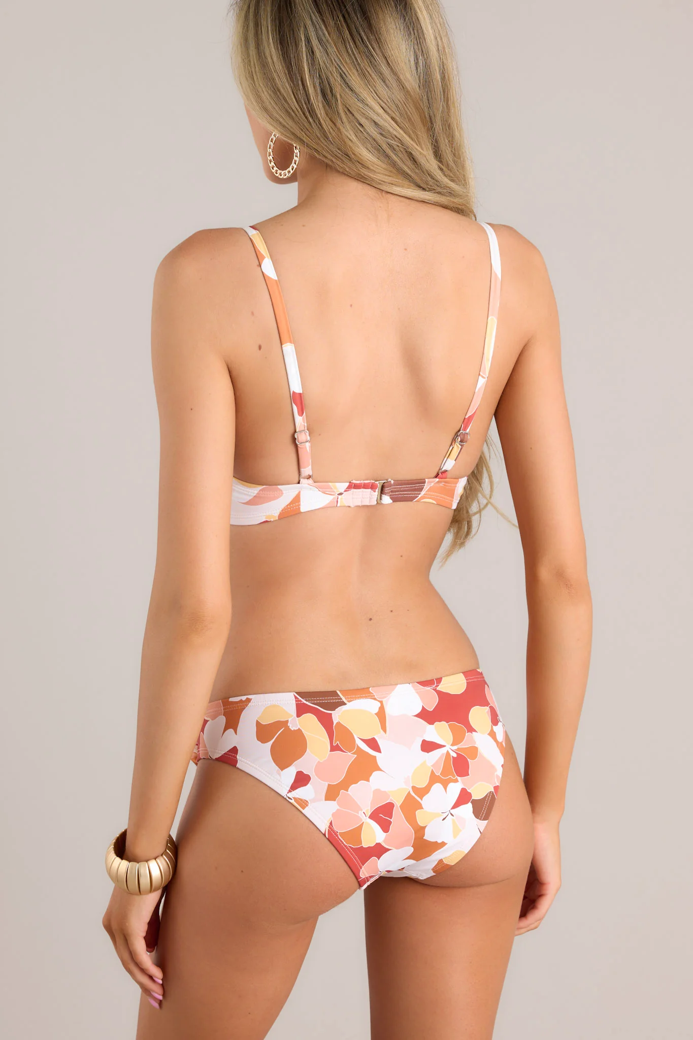 Sandy Siren Peach Floral Bikini Bottoms