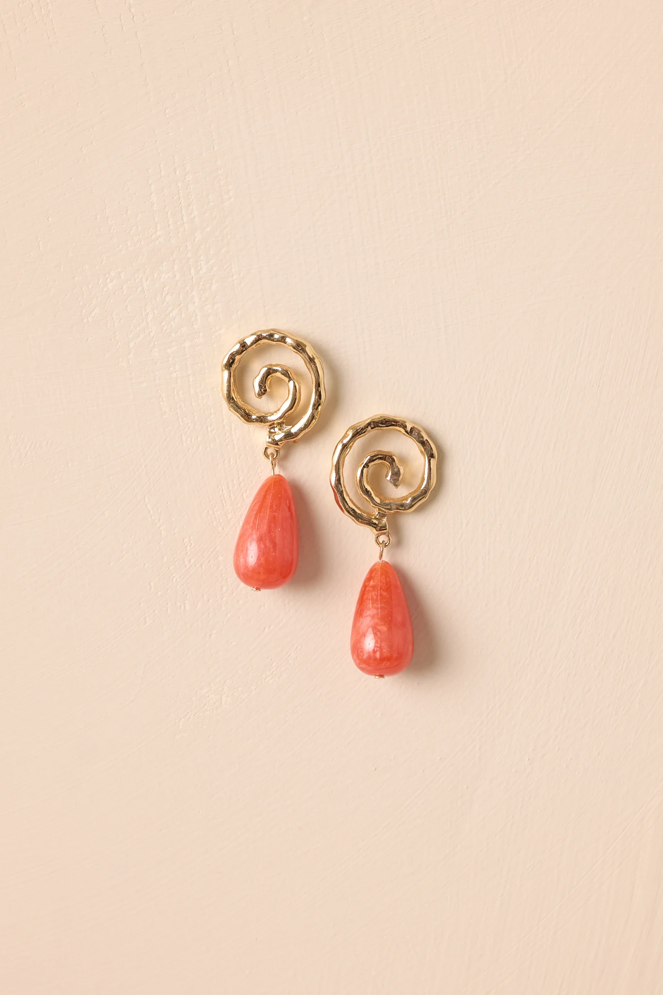 Running On Good Energy Terracotta Pearlescent Drop Earrings