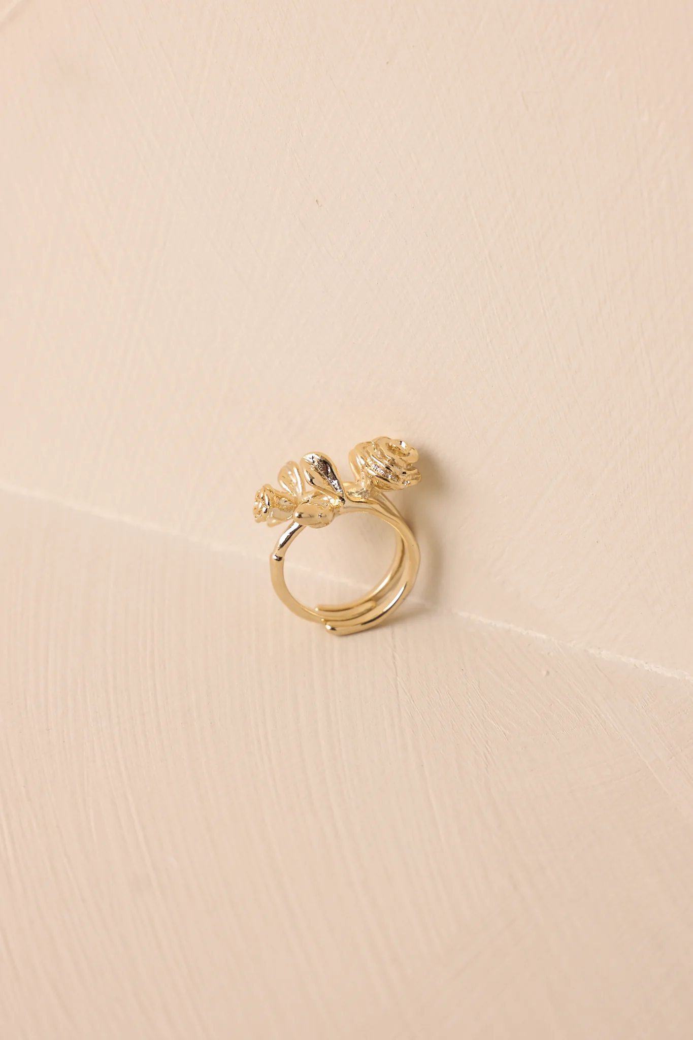 Midnight Ball Gold Adjustable Rose Ring