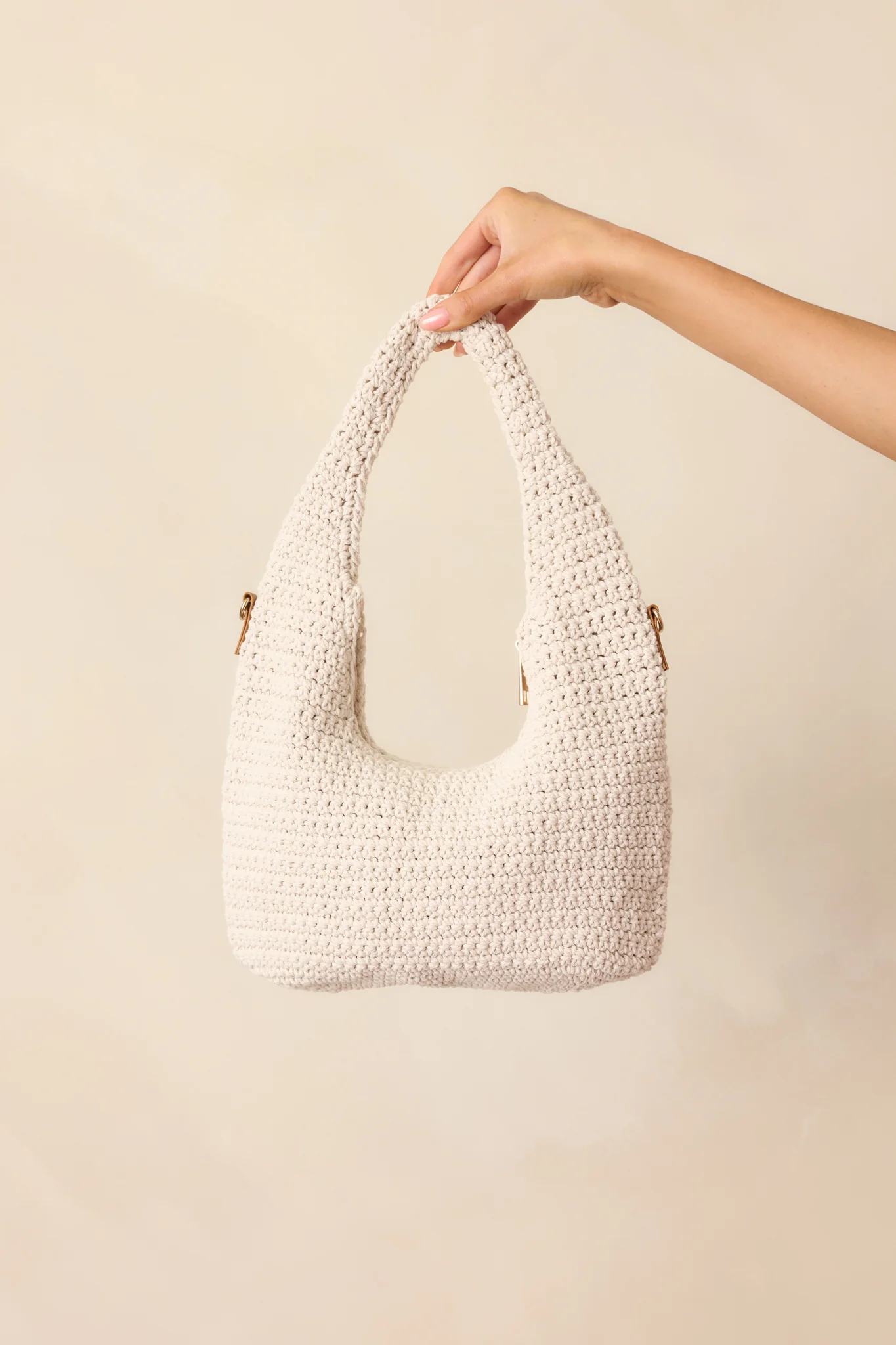 Never Let You Go Ivory Woven Crochet Handbag