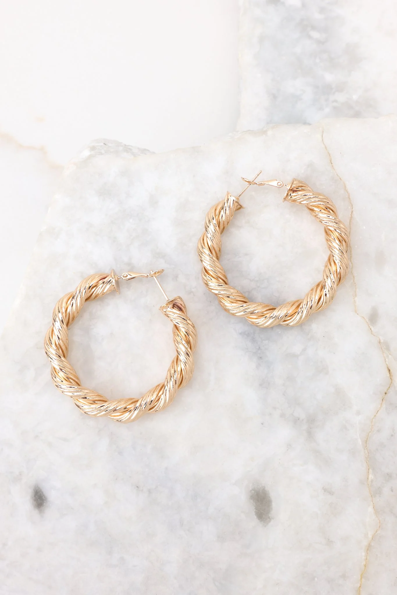 Reaching Out Gold Hoop Earrings