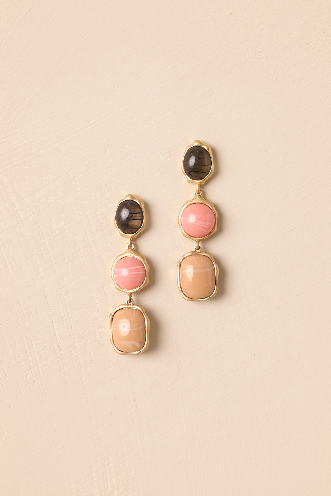 A Good Thing Going Pink Multi Stone Drop Earrings