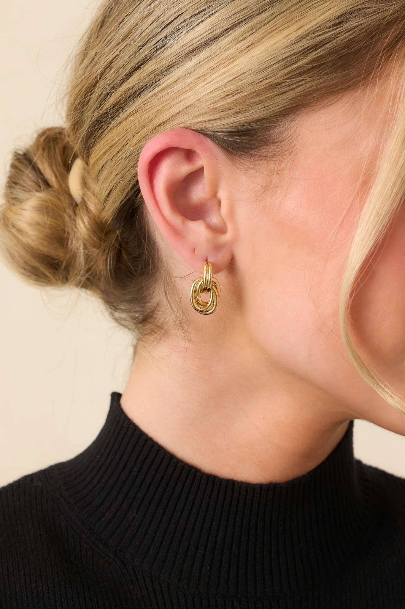 Better This Way Interlocking Gold Hoop Earrings