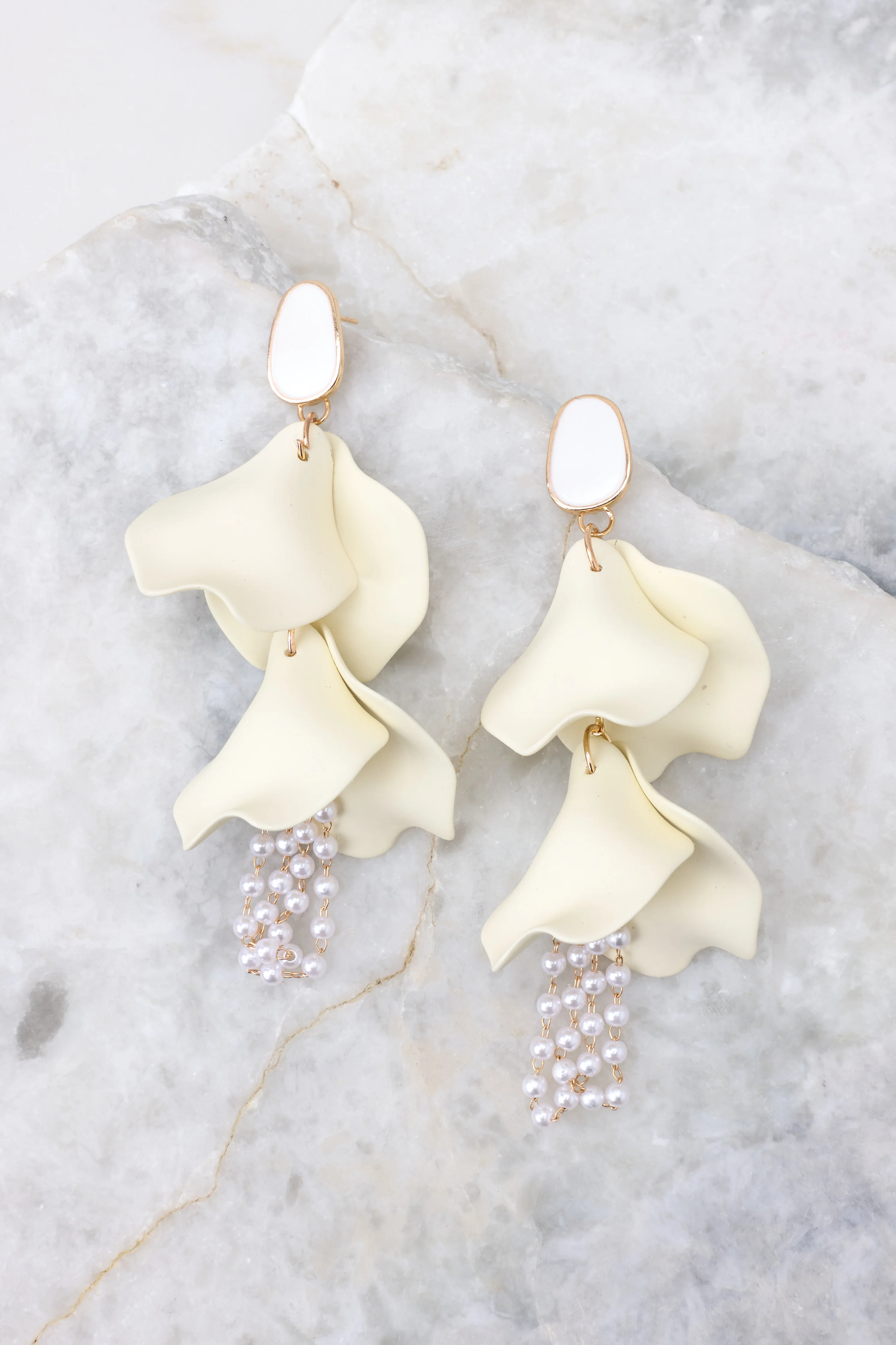 Stuck In My Ways Ivory Gold Earrings