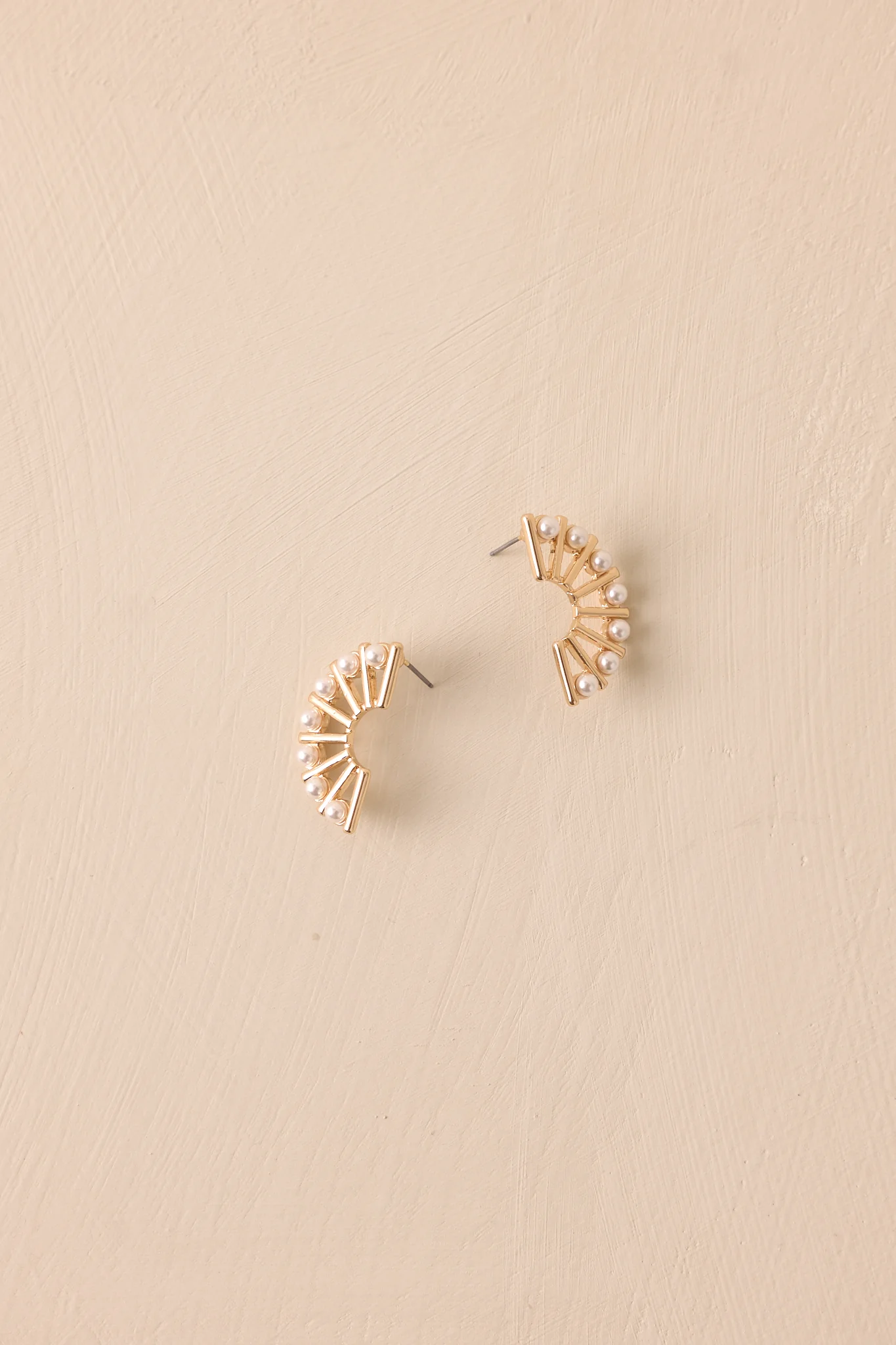 Street Lights Gold & Ivory Pearl Earrings