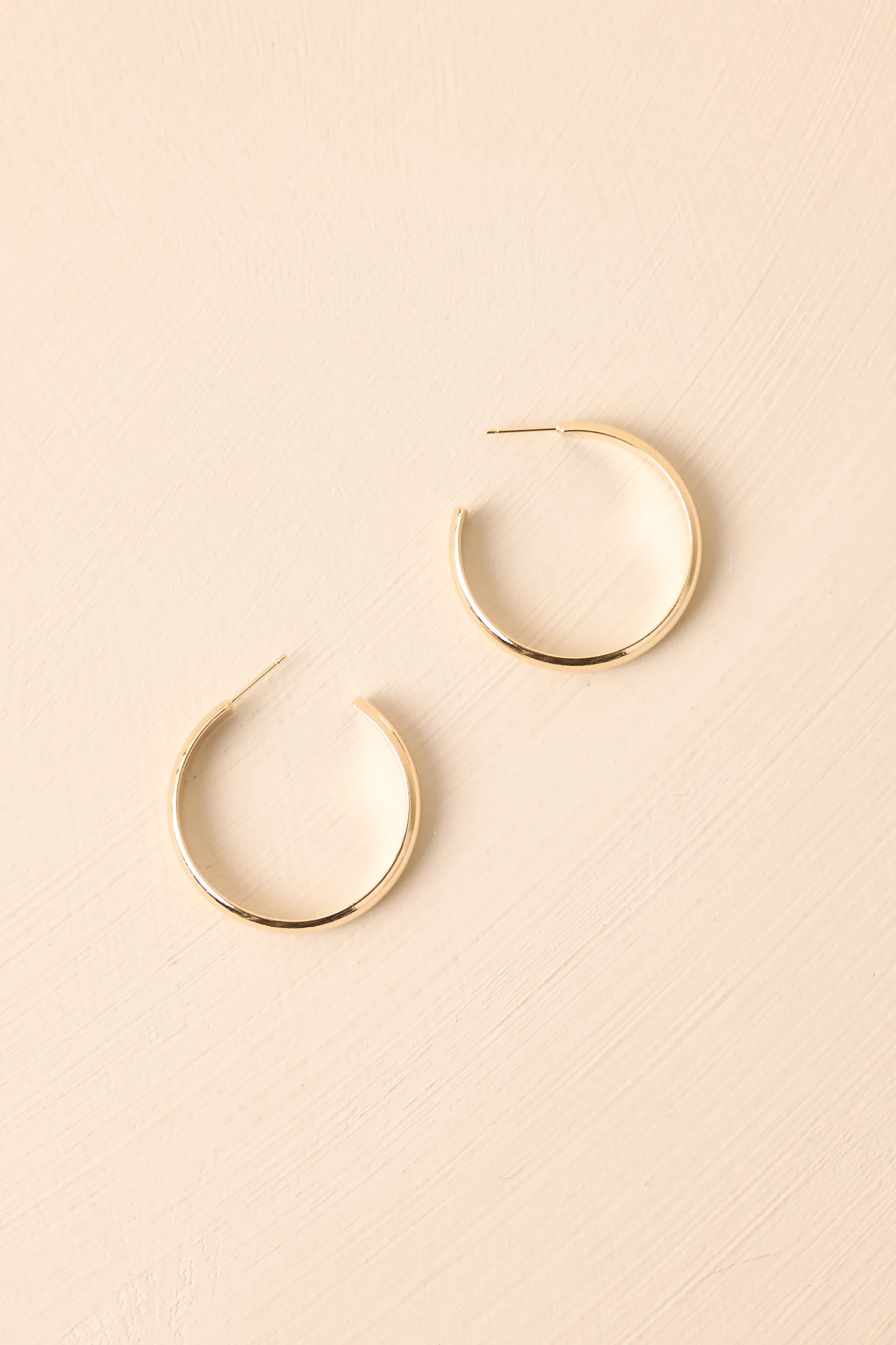 Make Time For It Gold Open Hoop Earrings