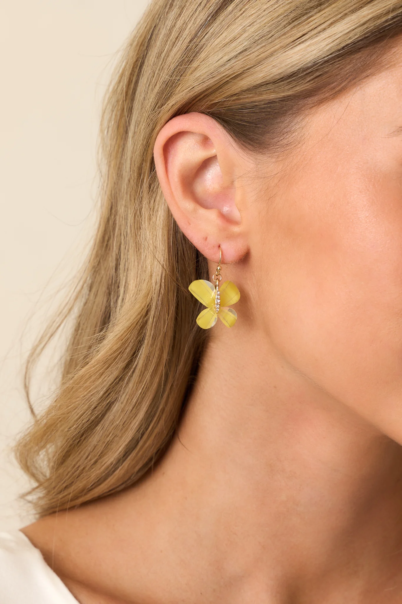 Flutter By Yellow Butterfly Earrings