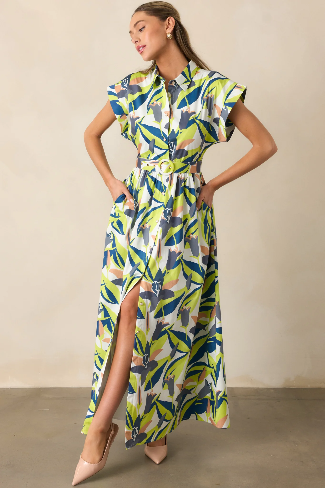 Prosperina Jocelyn Multi Floral Print Cotton Maxi Dress