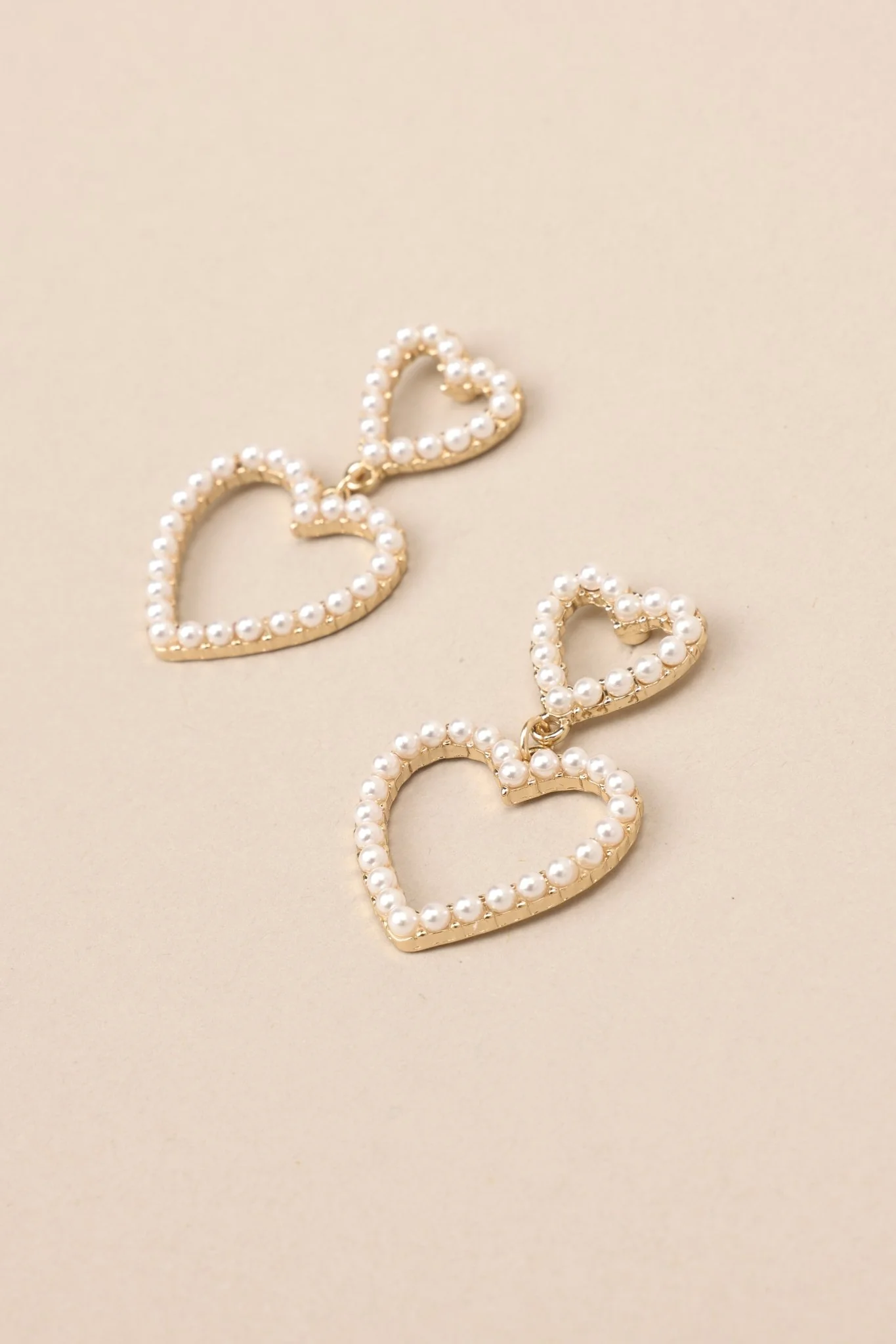 All About Us Pearl Heart Earrings