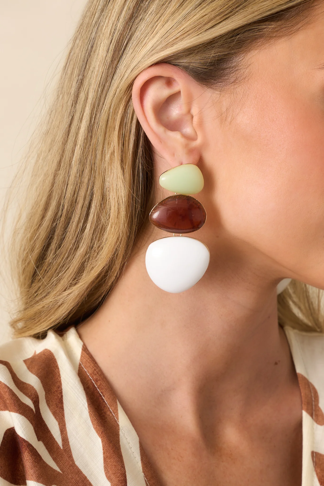 Feeling Pretty As Ever White Multi Stone Drop Earrings