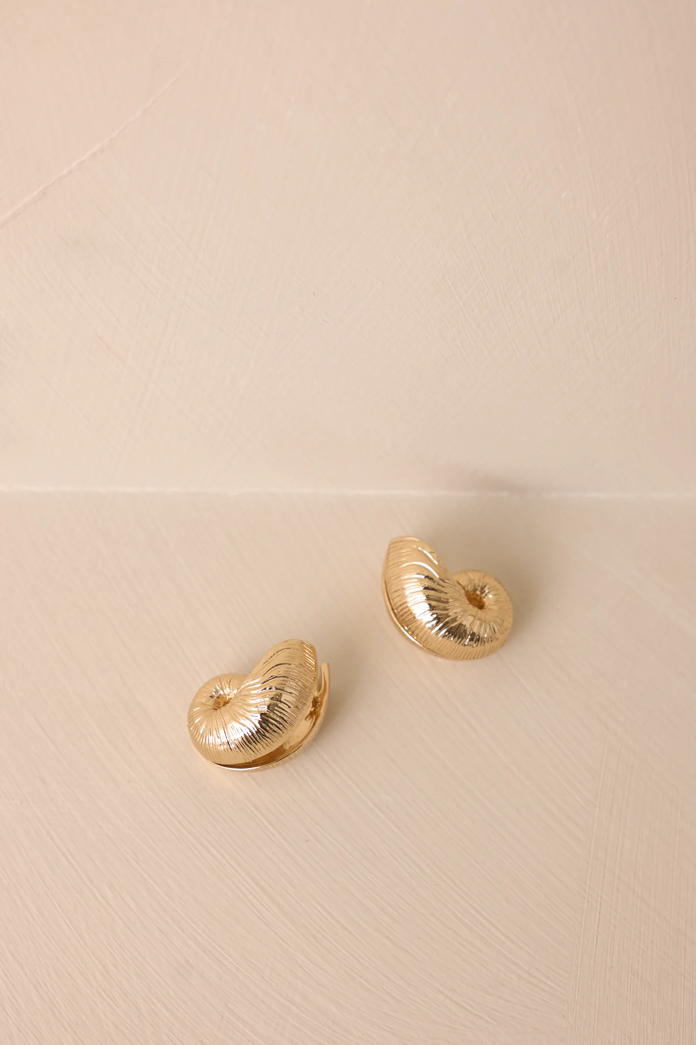To The Sea And Back Gold Spiral Seashell Earrings