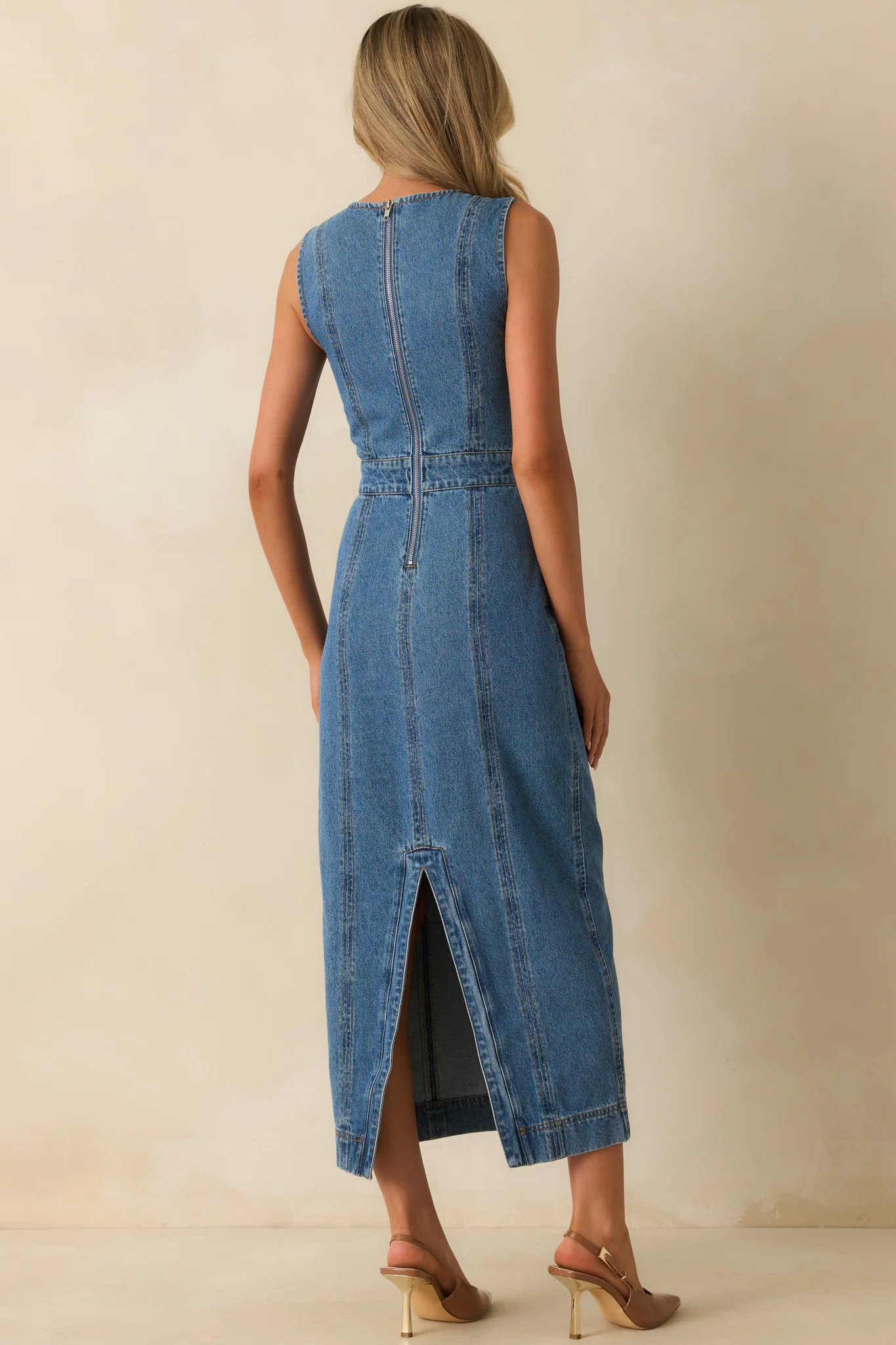 Staple The Label Medium Wash Cotton Maverick Denim Dress