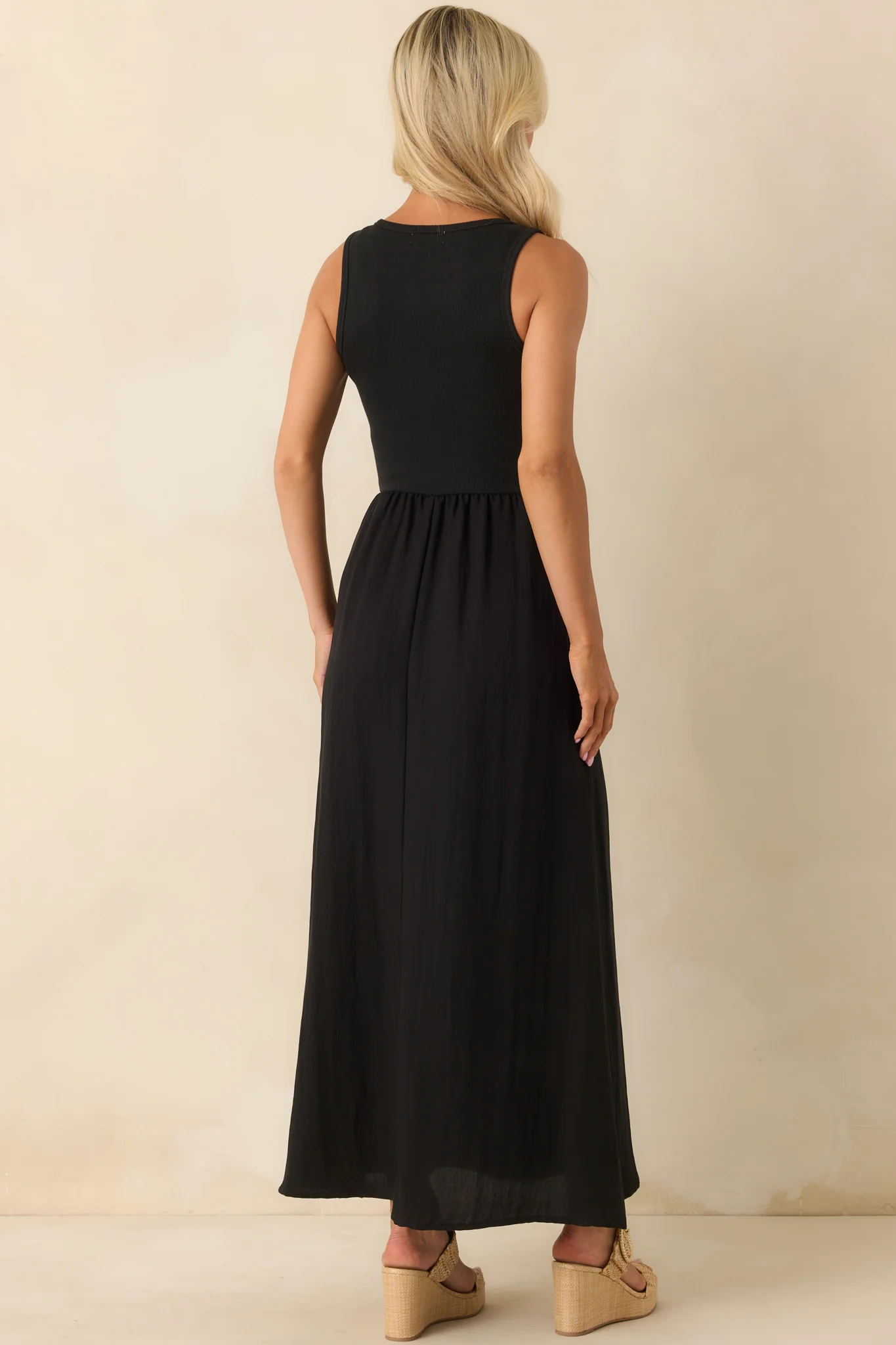 Z Supply Black Charlotte Rib Midi Dress