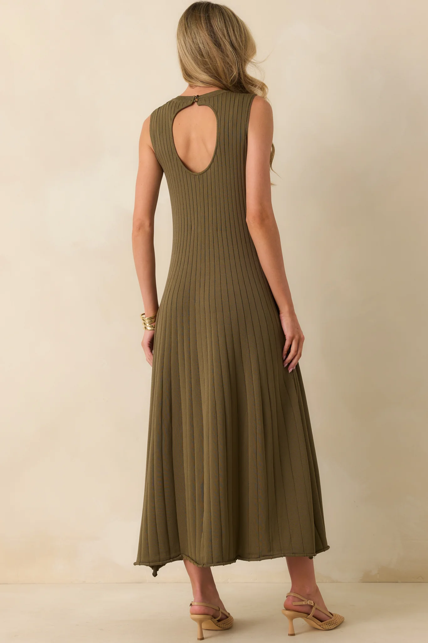Staple The Label Olive Green Anara Knit Midi Dress