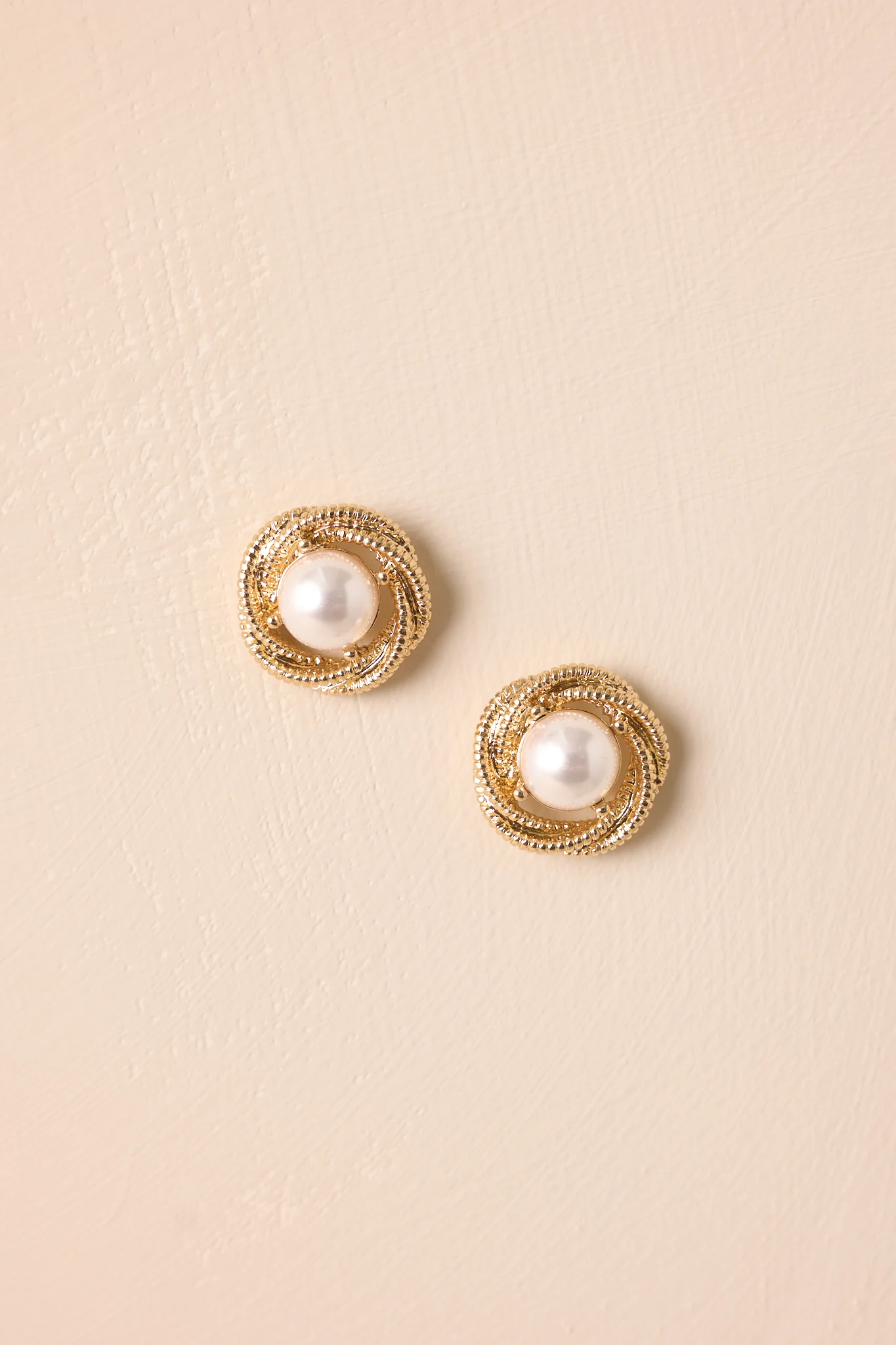Quiet Lament Gold & Ivory Textured Earrings