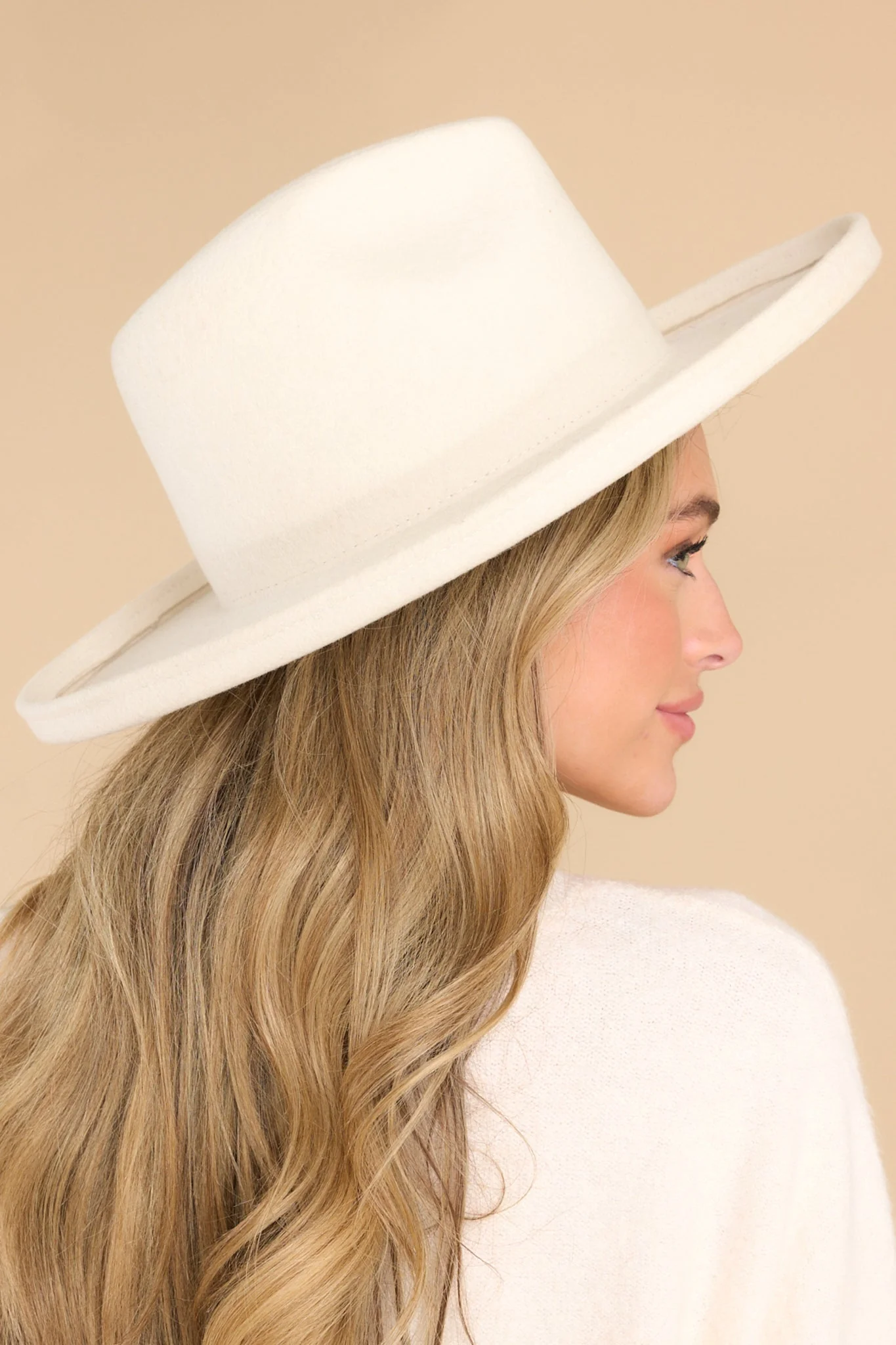 Maude Off White Pencil Brim Hat