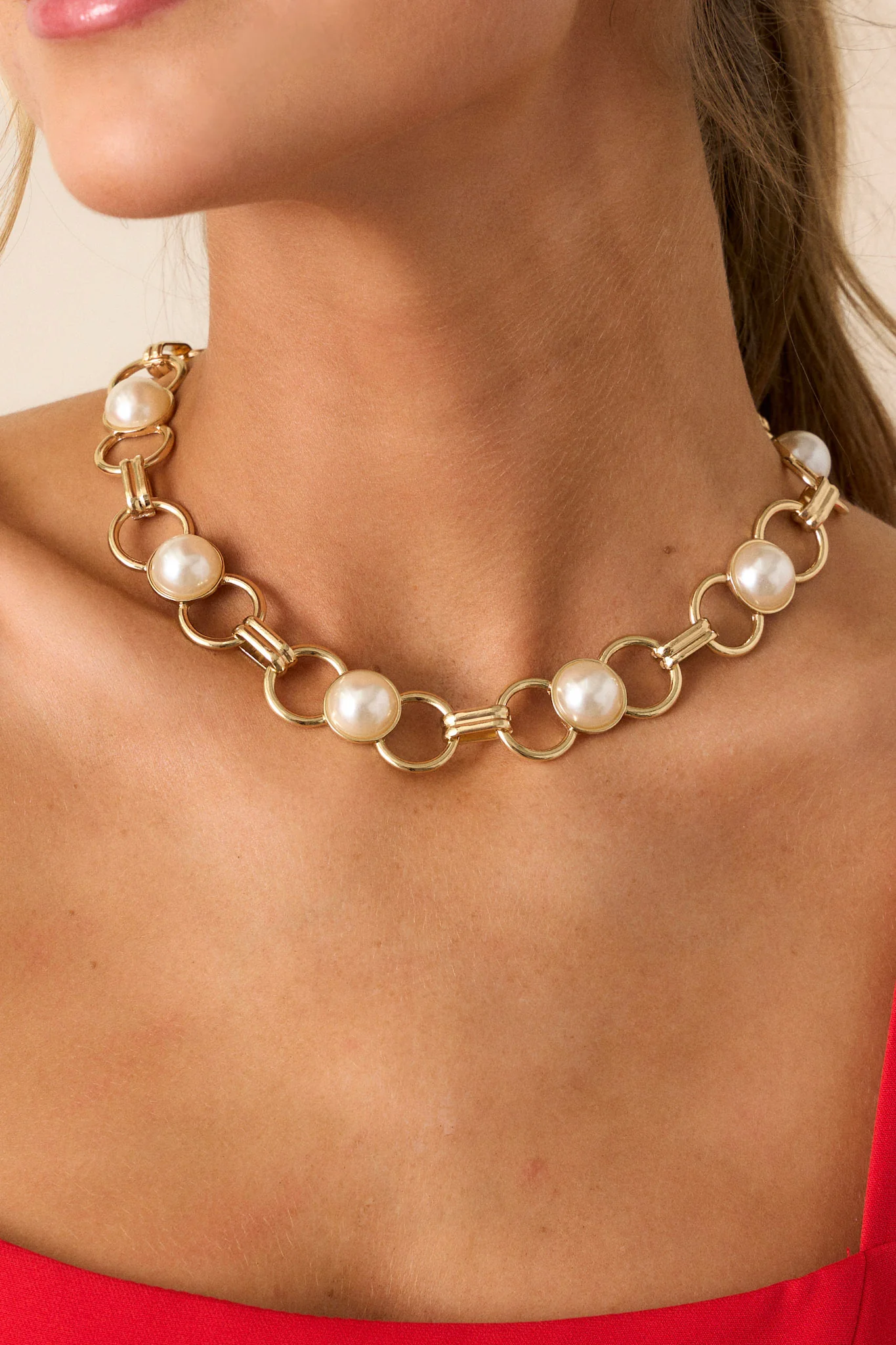 Elegant Pearl Chain Necklace