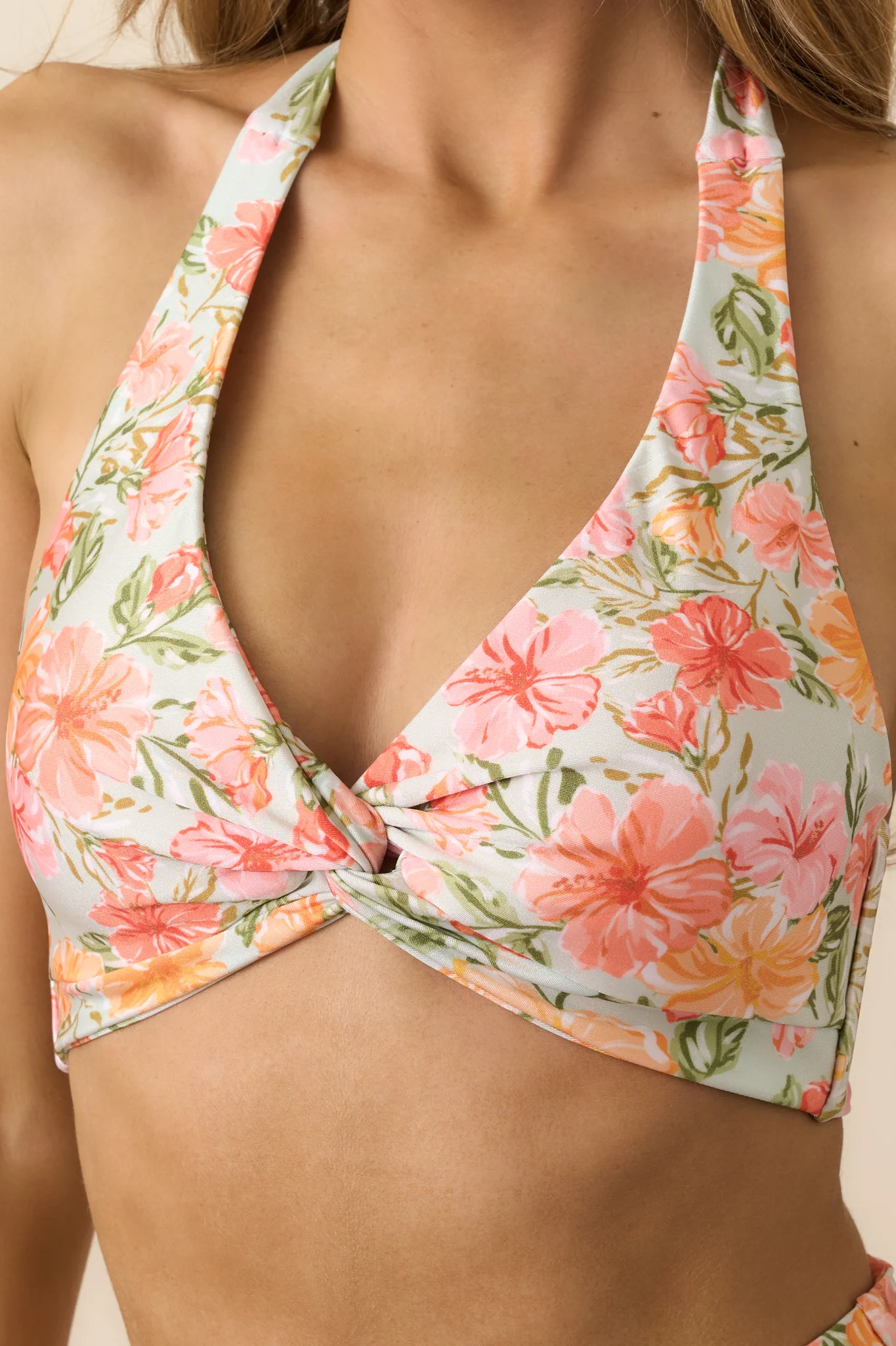 MINKPINK Lorelei Hibiscus Pink Floral Bikini Top