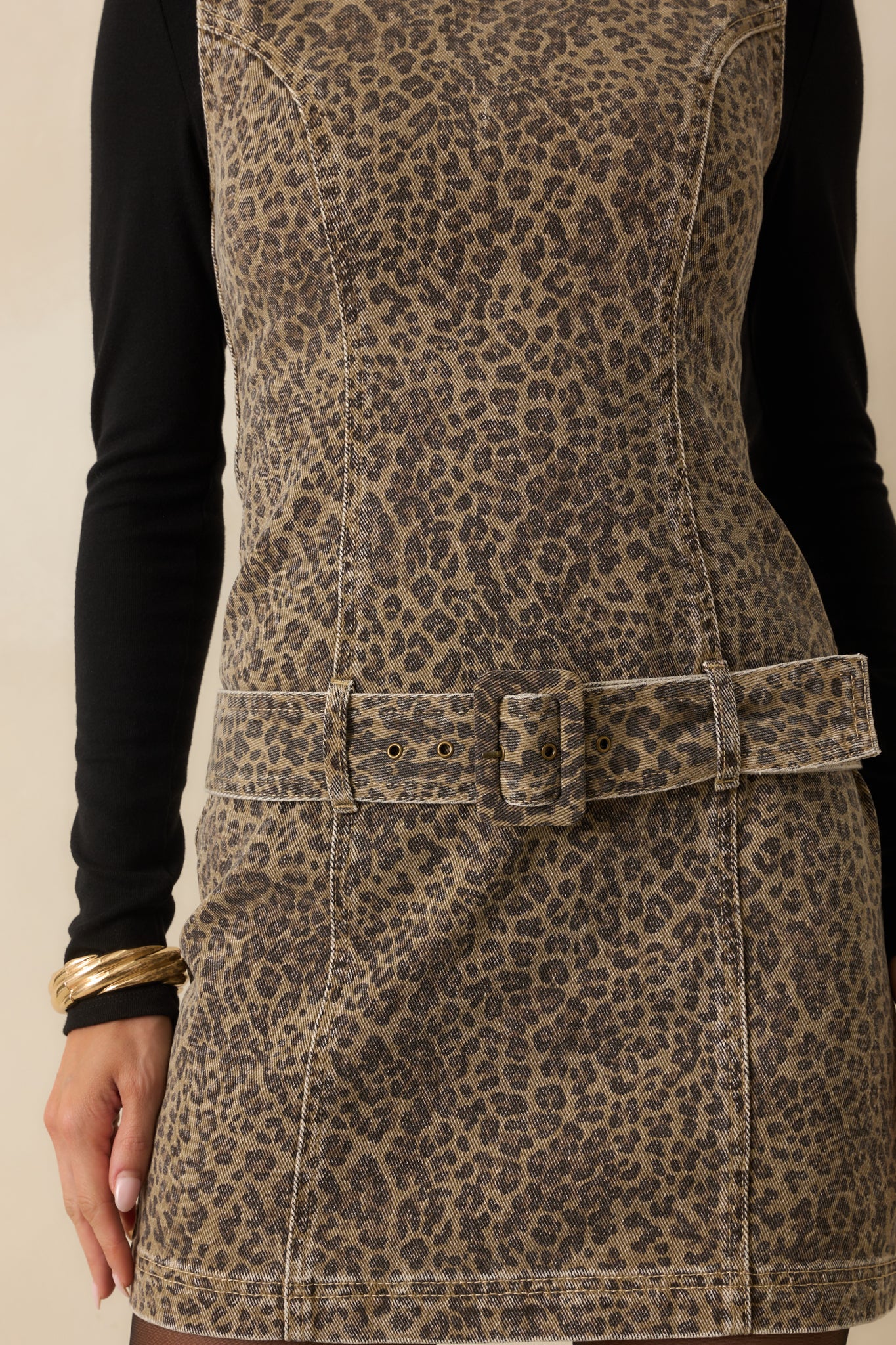 MINKPINK Brown Cotton Anouk Animal Print Mini Dress