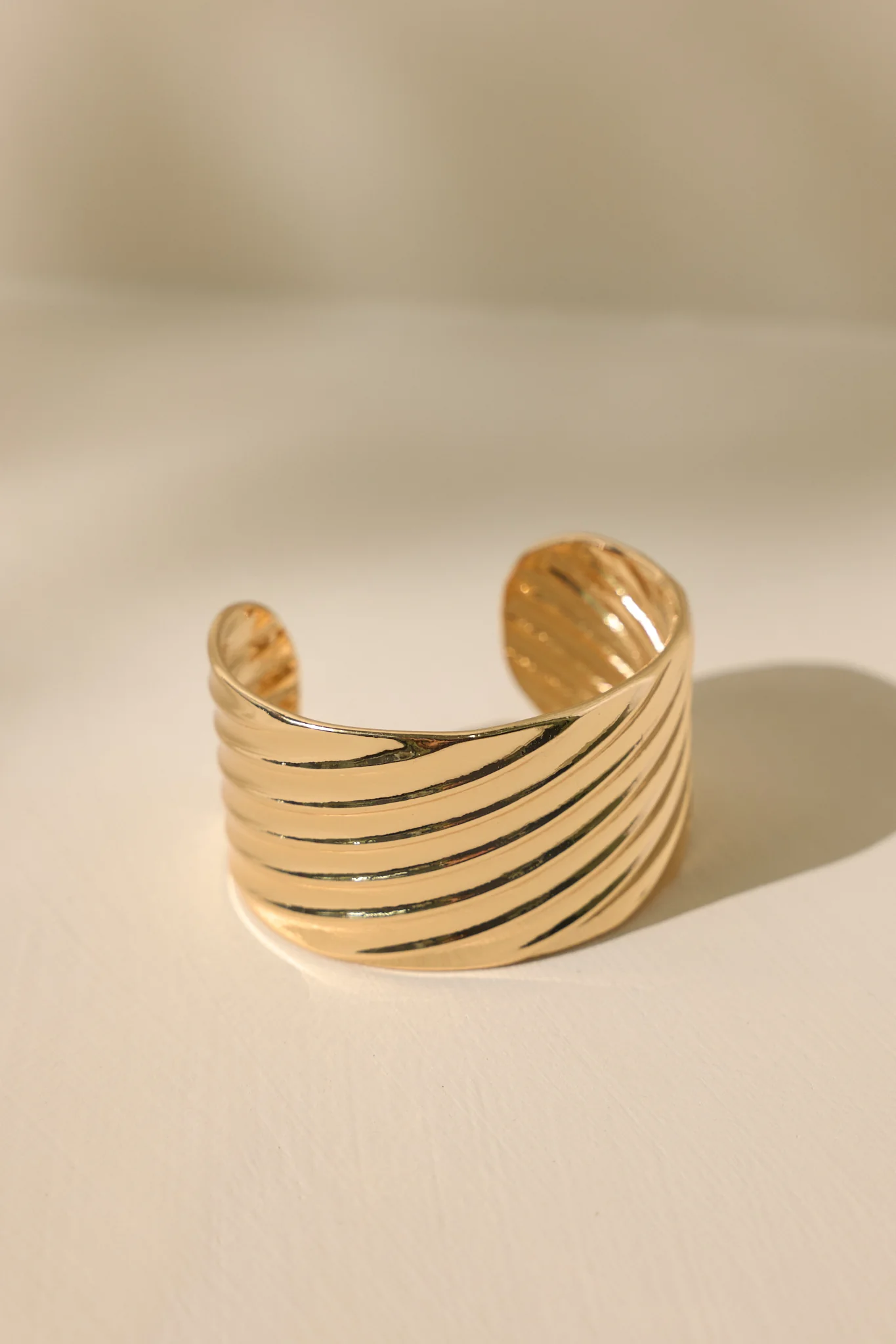 Sunlit Gleam Gold Cuff Bracelet