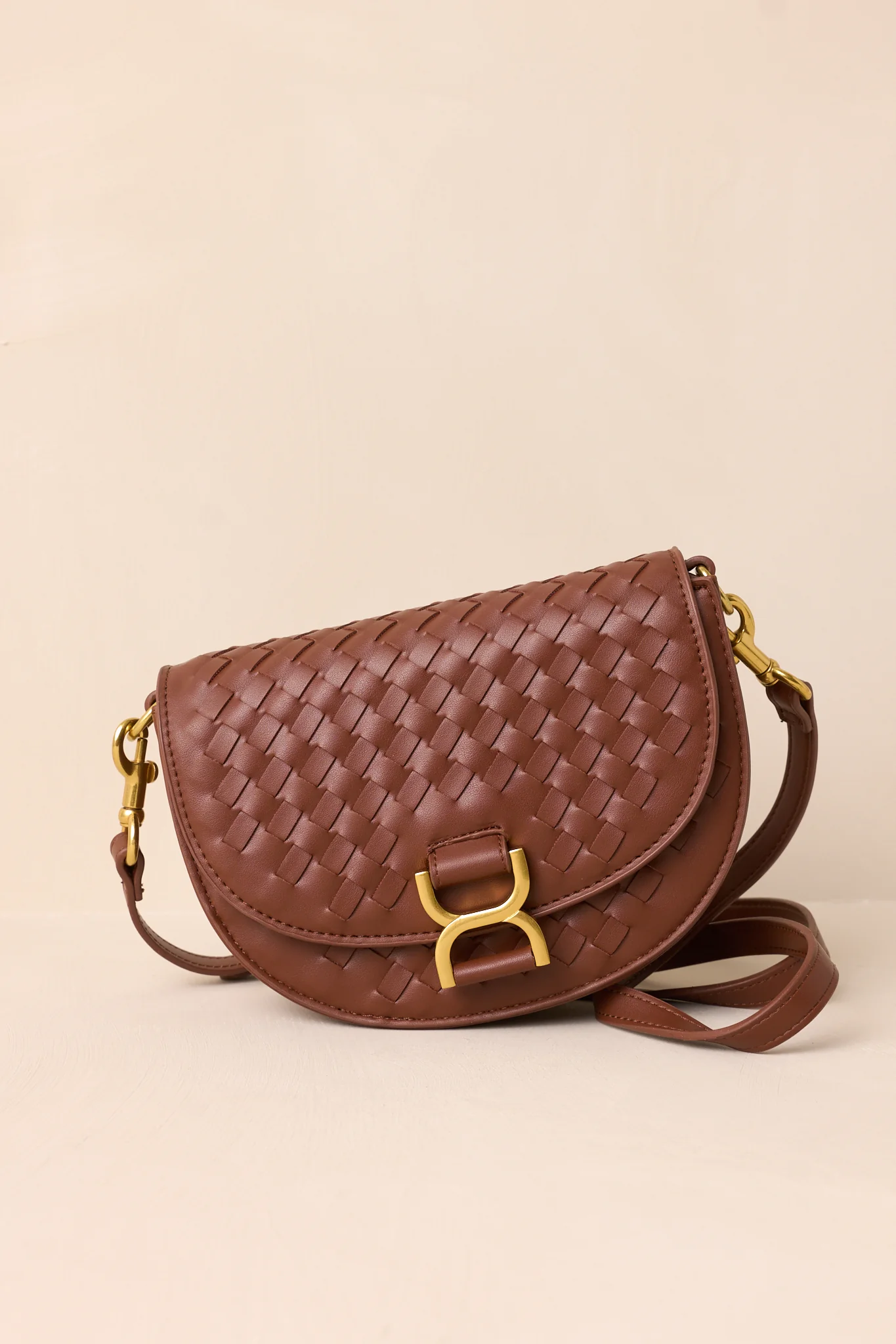 Tempest’s Call Chocolate Brown Woven Faux Leather Handbag
