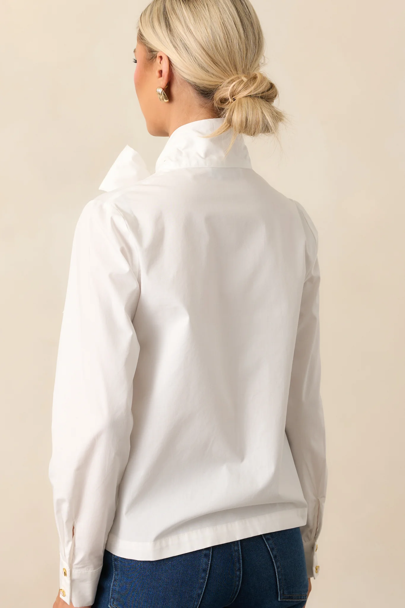 Prosperina Wilshire White Cotton Bow Top