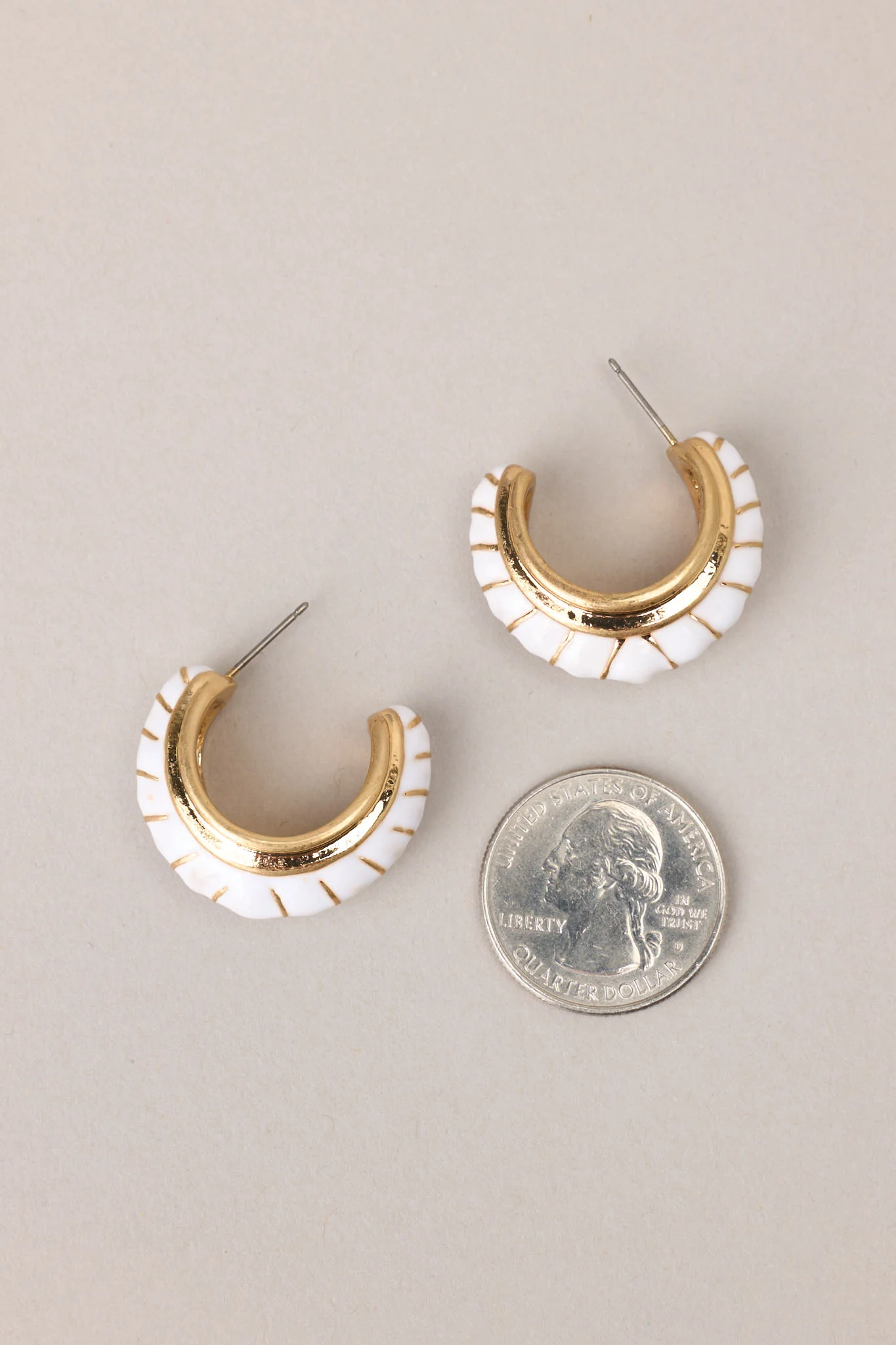 Turning The Page White Hoop Earrings