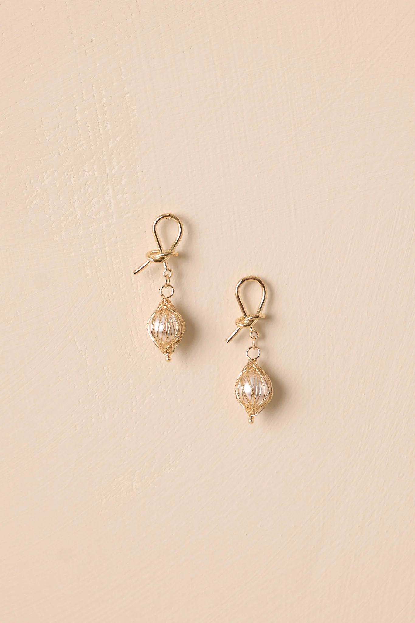 Fairy Garden Gold and Ivory Pearl Earrings