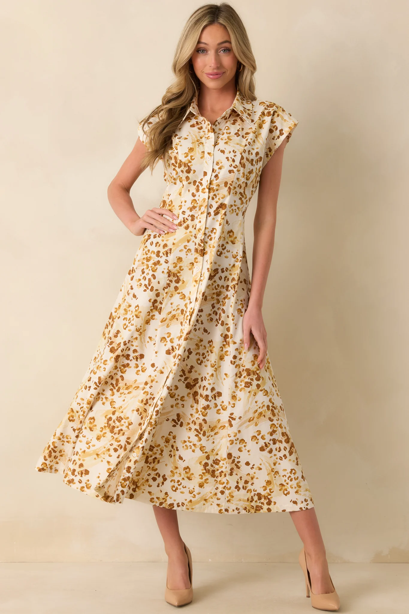 And Just Like That Golden Yellow Multi Print Cotton Maxi Dress