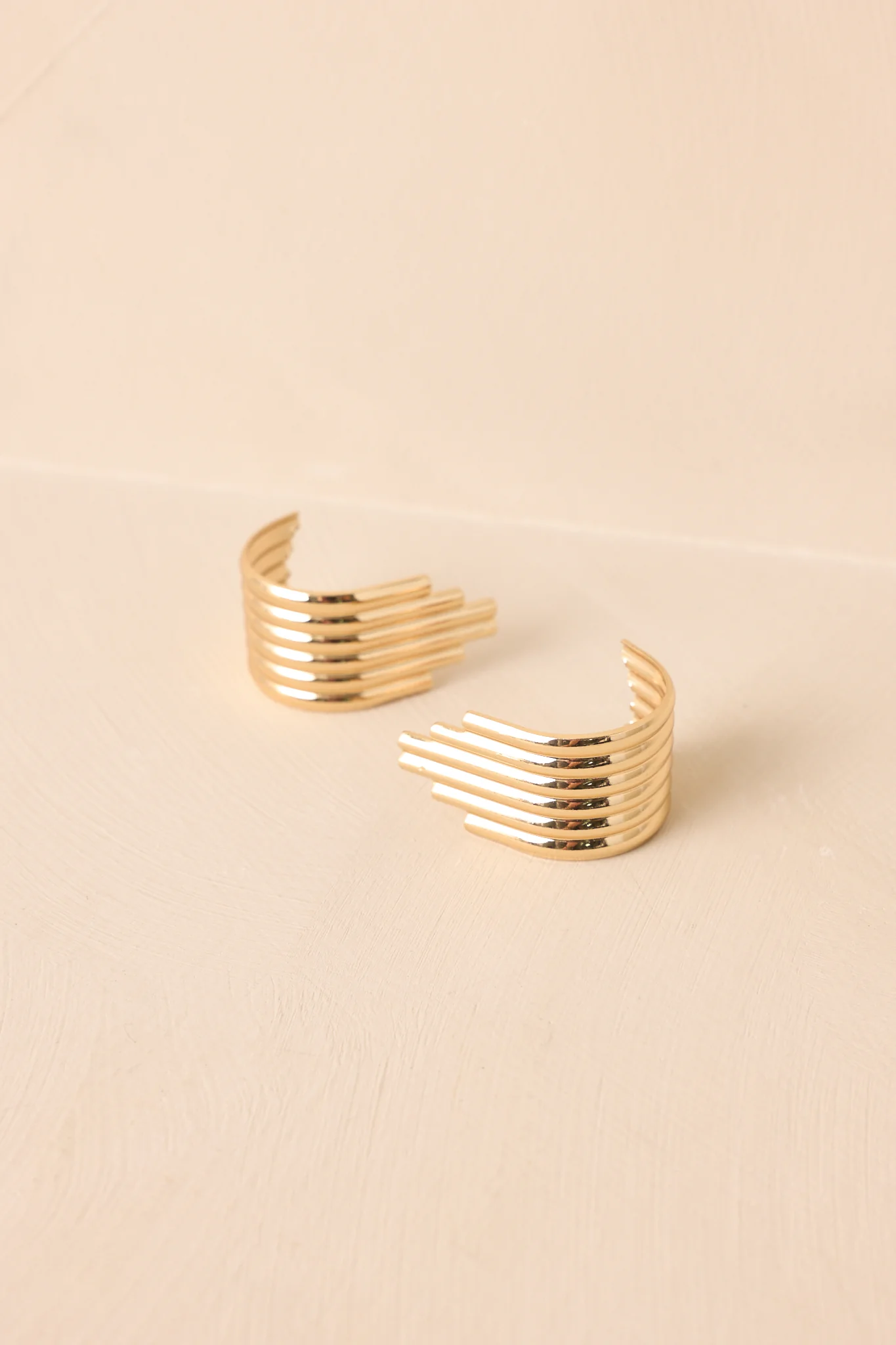 Kept You Guessing Gold Sculptural Hoop Earrings