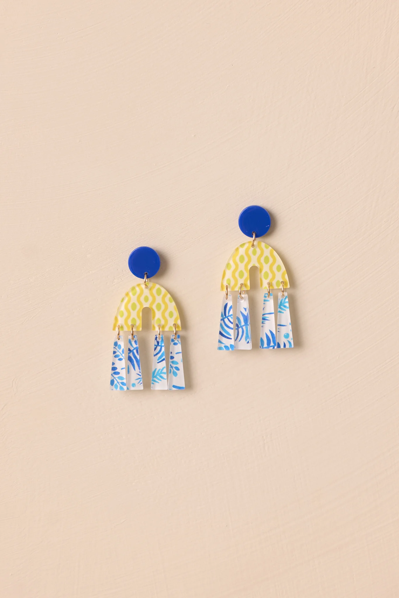 A World Of Wonder Blue Geometric Drop Earrings