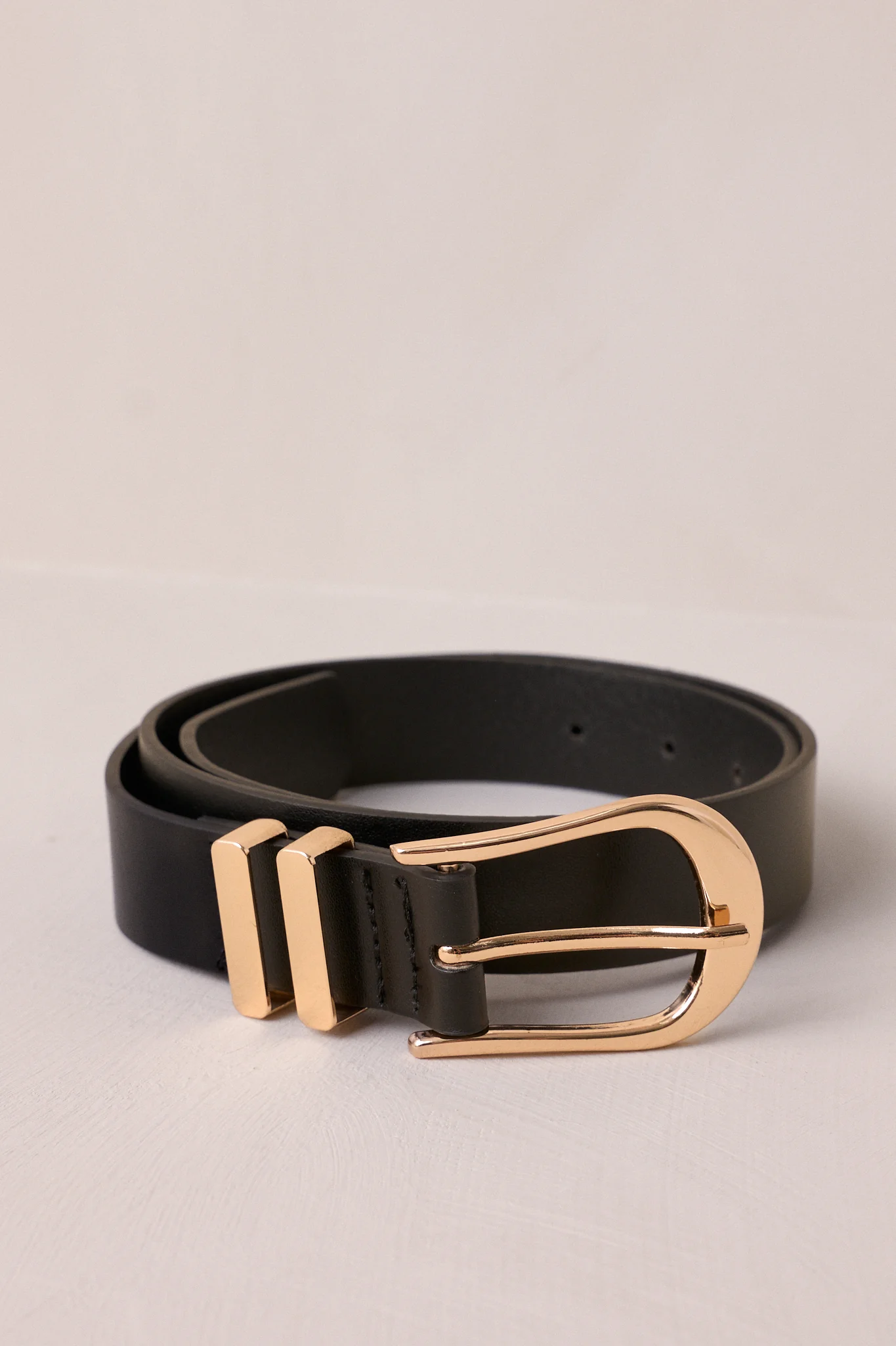 Lost In Thought Black Faux Leather Belt
