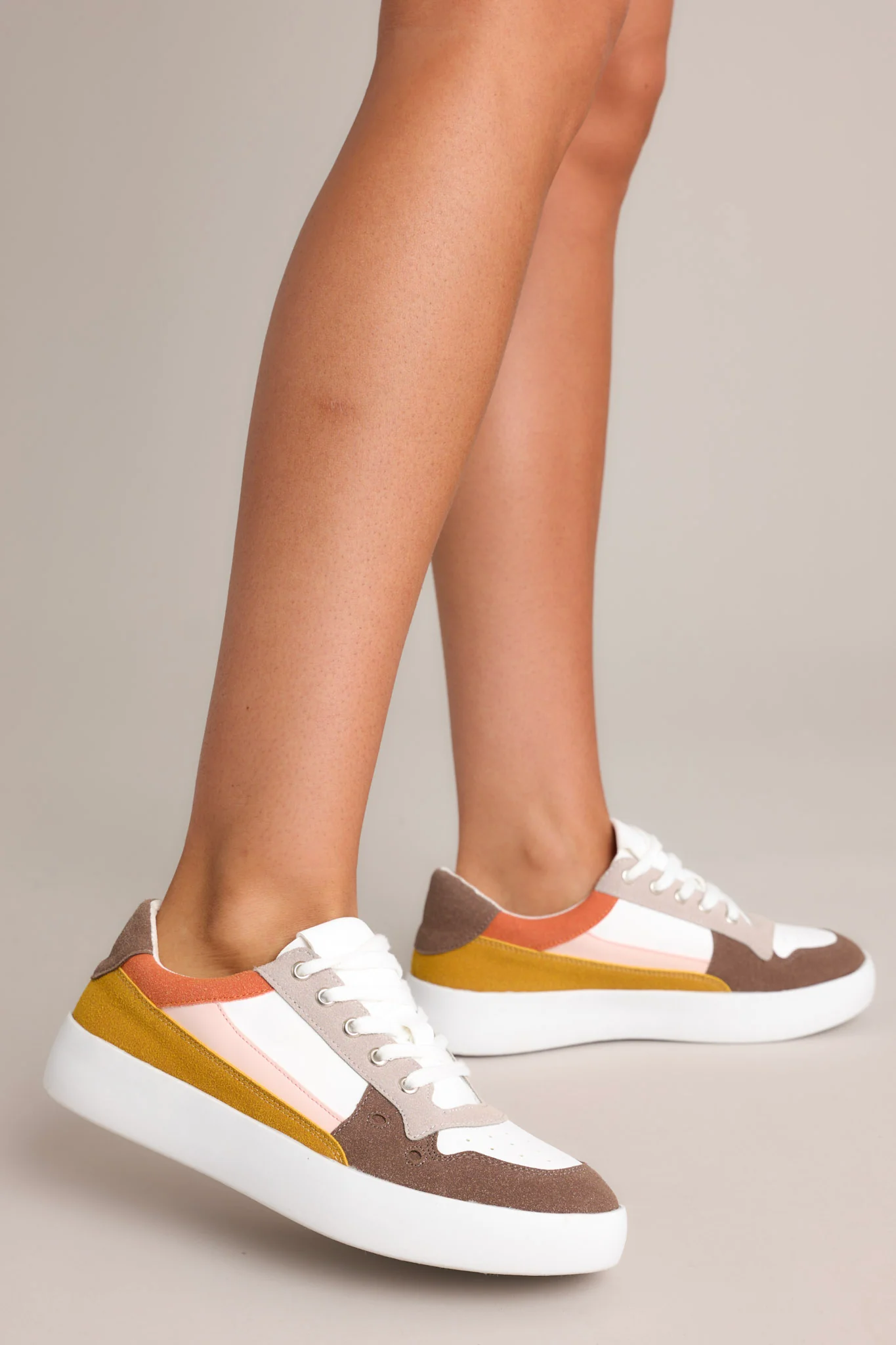 Perfect Pace Taupe Multi Platform Sneakers