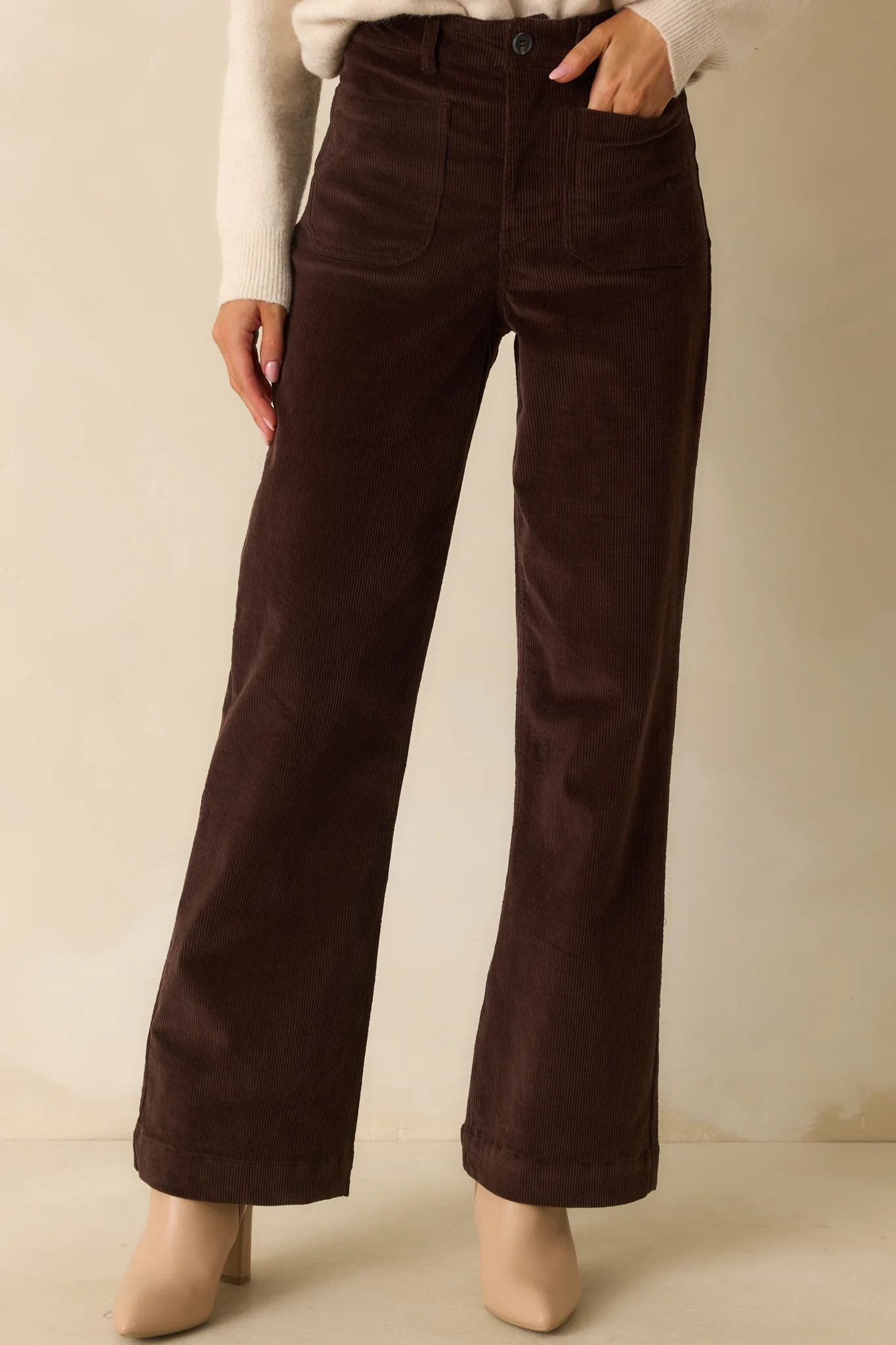 Chocolate Brown Cotton Corduroy Pants