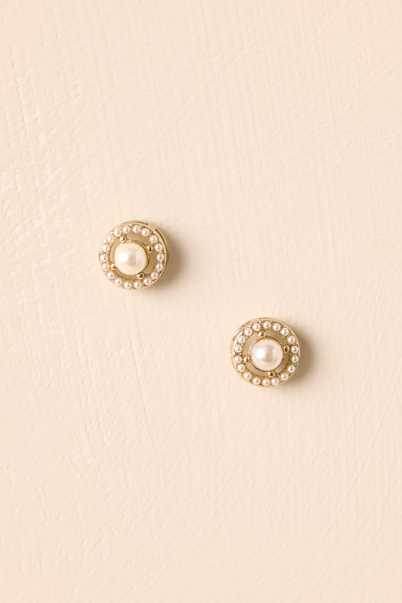 Slowly But Surely Ivory Pearl Gold Stud Earrings