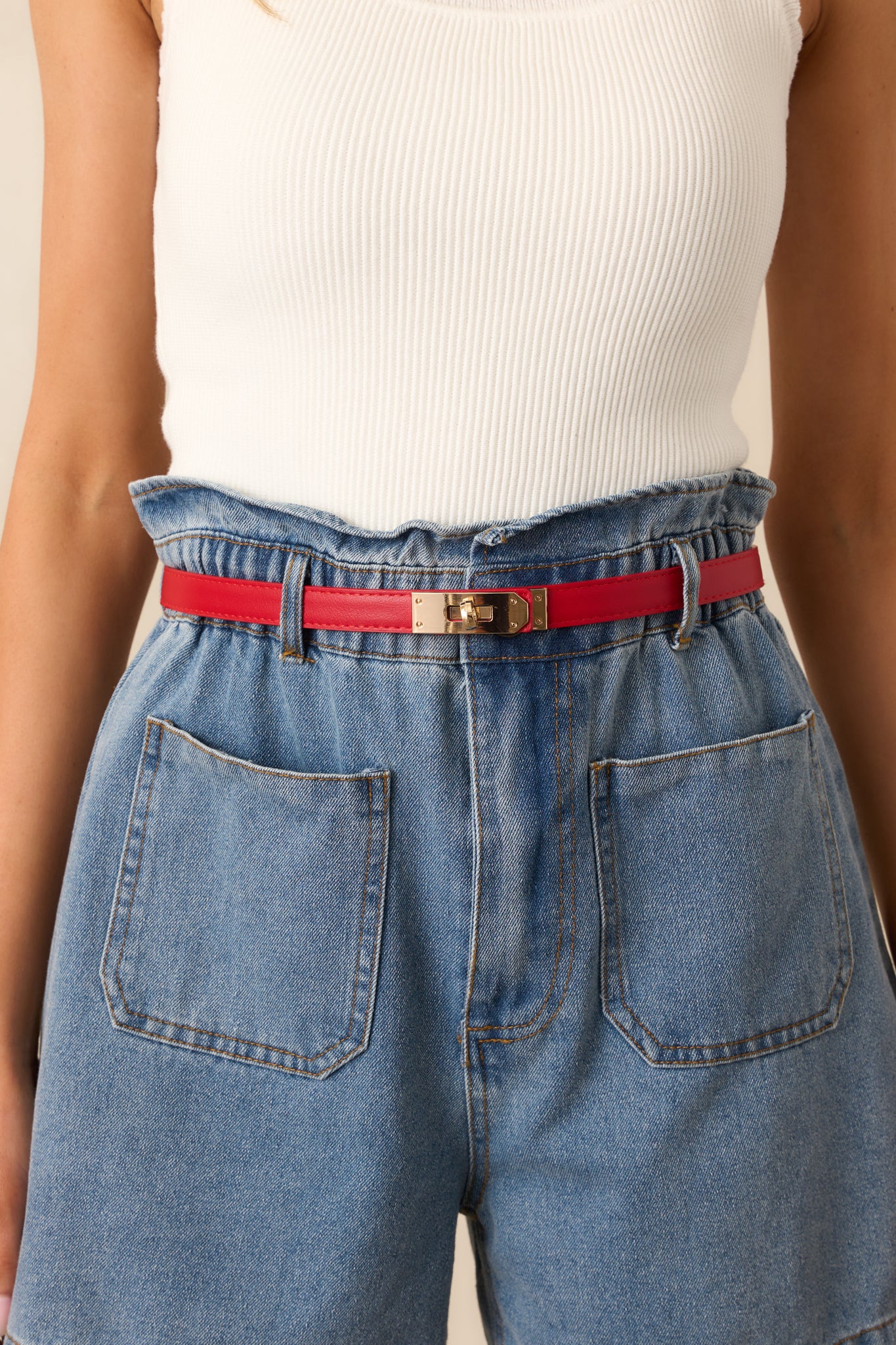 Other One Red Twist Lock Adjustable Belt