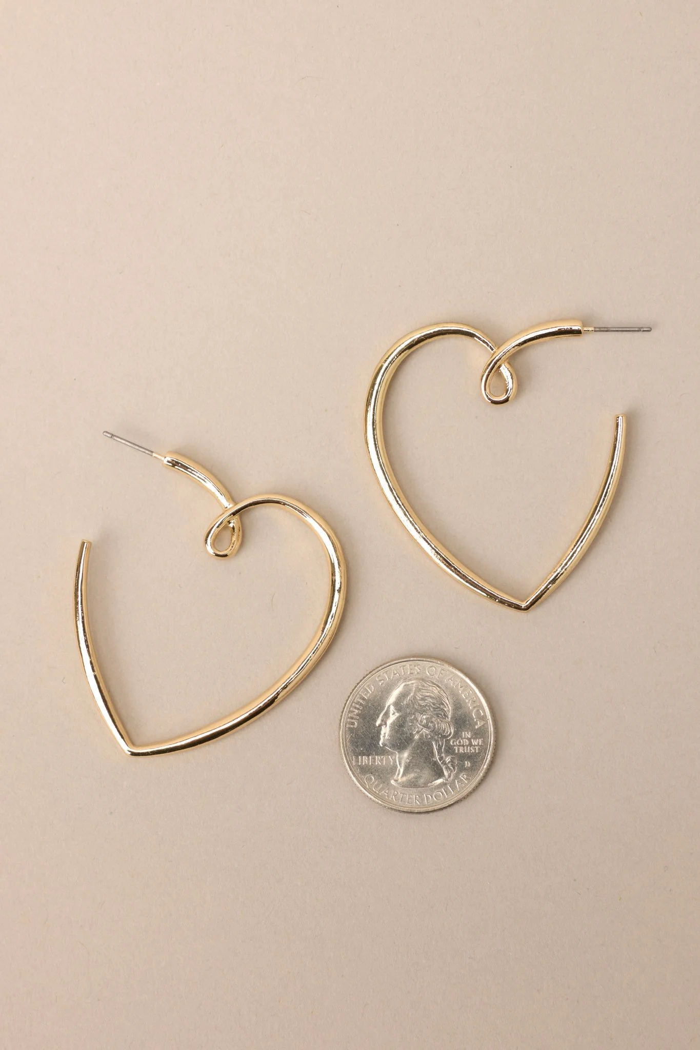Me And You Gold Heart Hoop Earrings