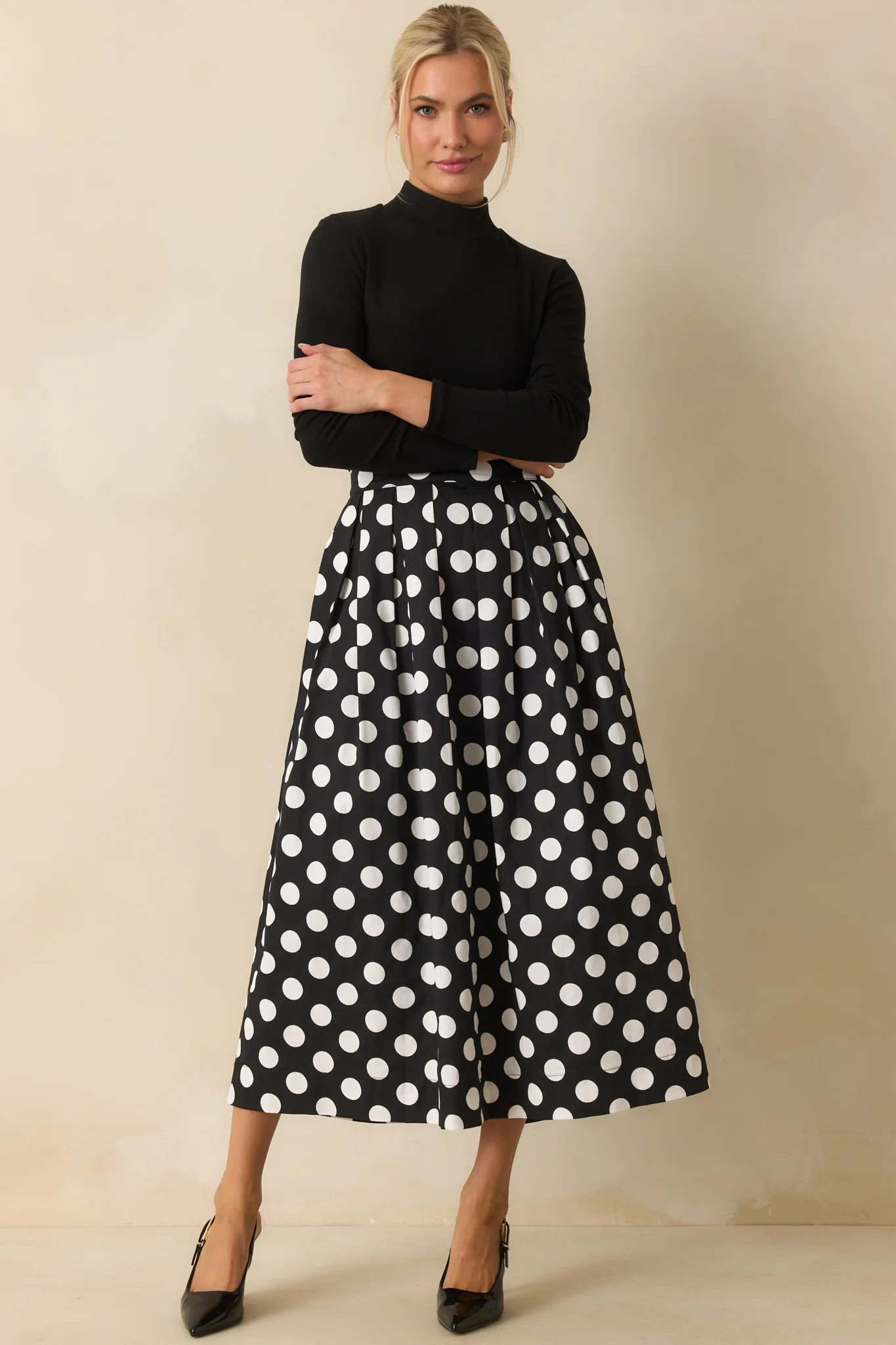 Times To Remember Black Turtleneck Long Sleeve Top