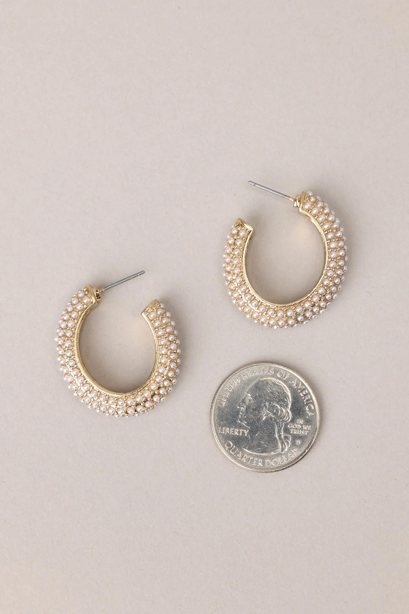 Golden Sands Pearl Hoop Earrings