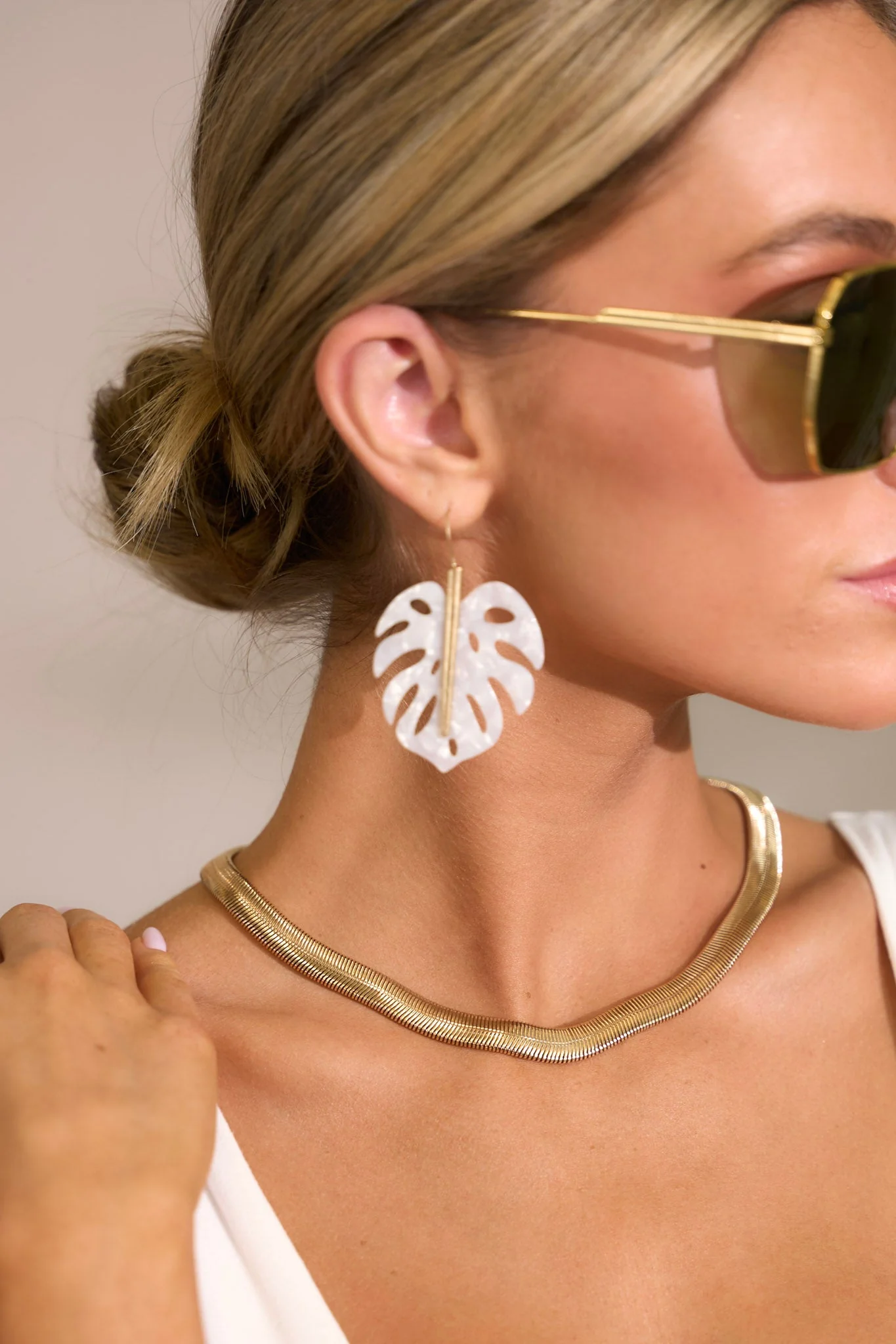 Exotic Oasis White Earrings
