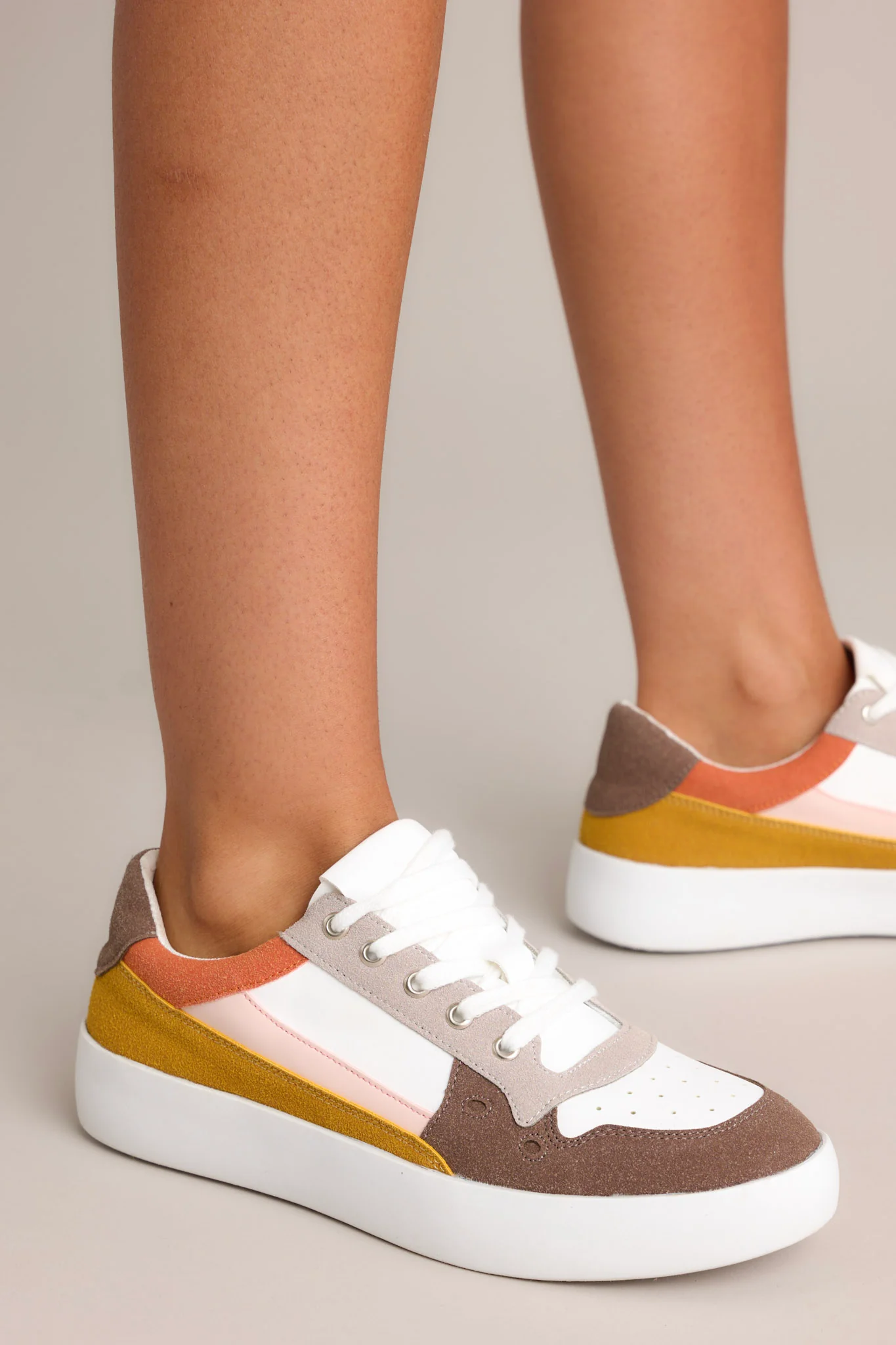 Perfect Pace Taupe Multi Platform Sneakers