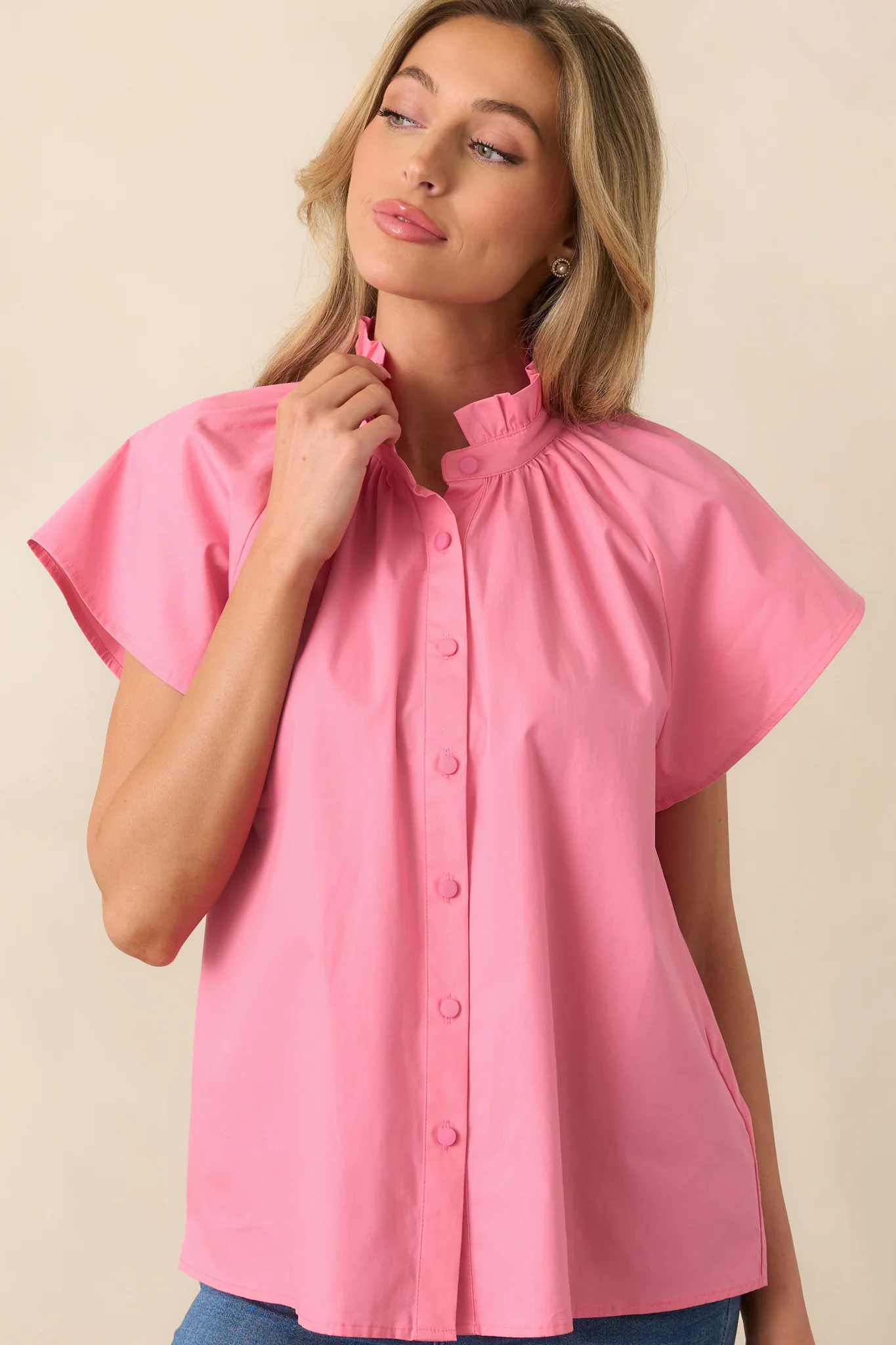 Florence Geranium Pink Cotton Top
