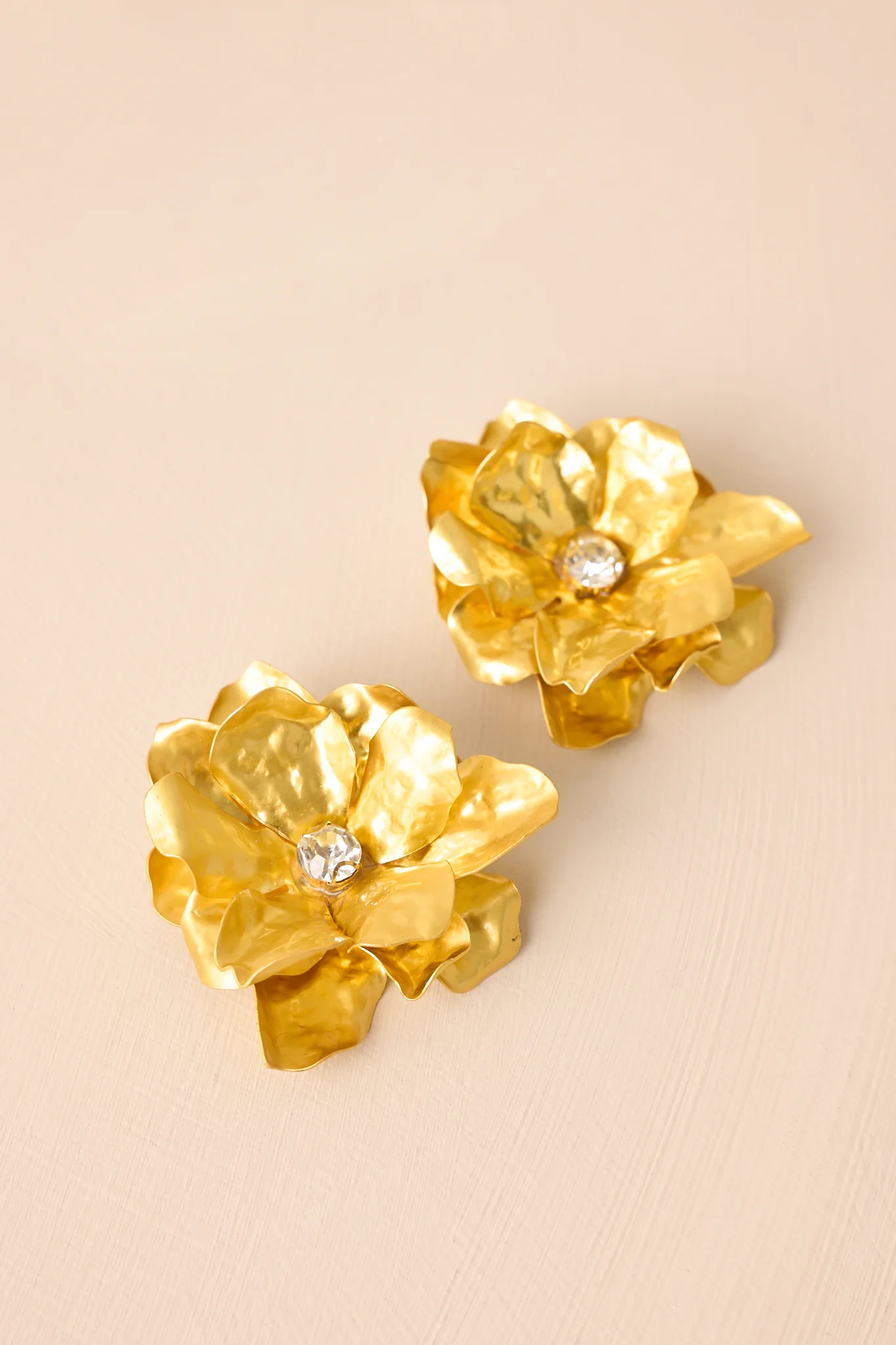 Everlasting Bliss Gold Floral Statement Earrings