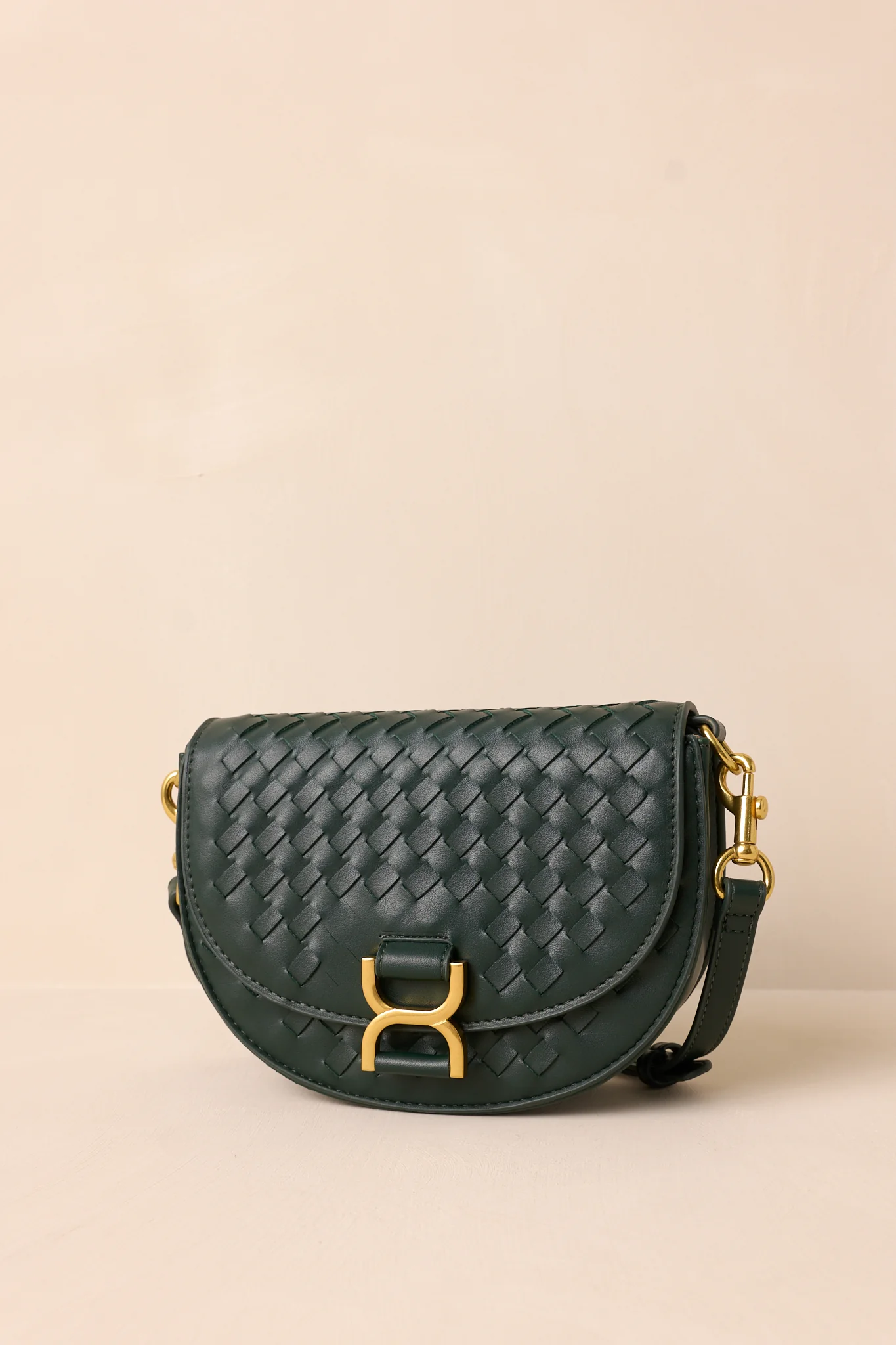 Tempest’s Call Forest Green Woven Faux Leather Handbag