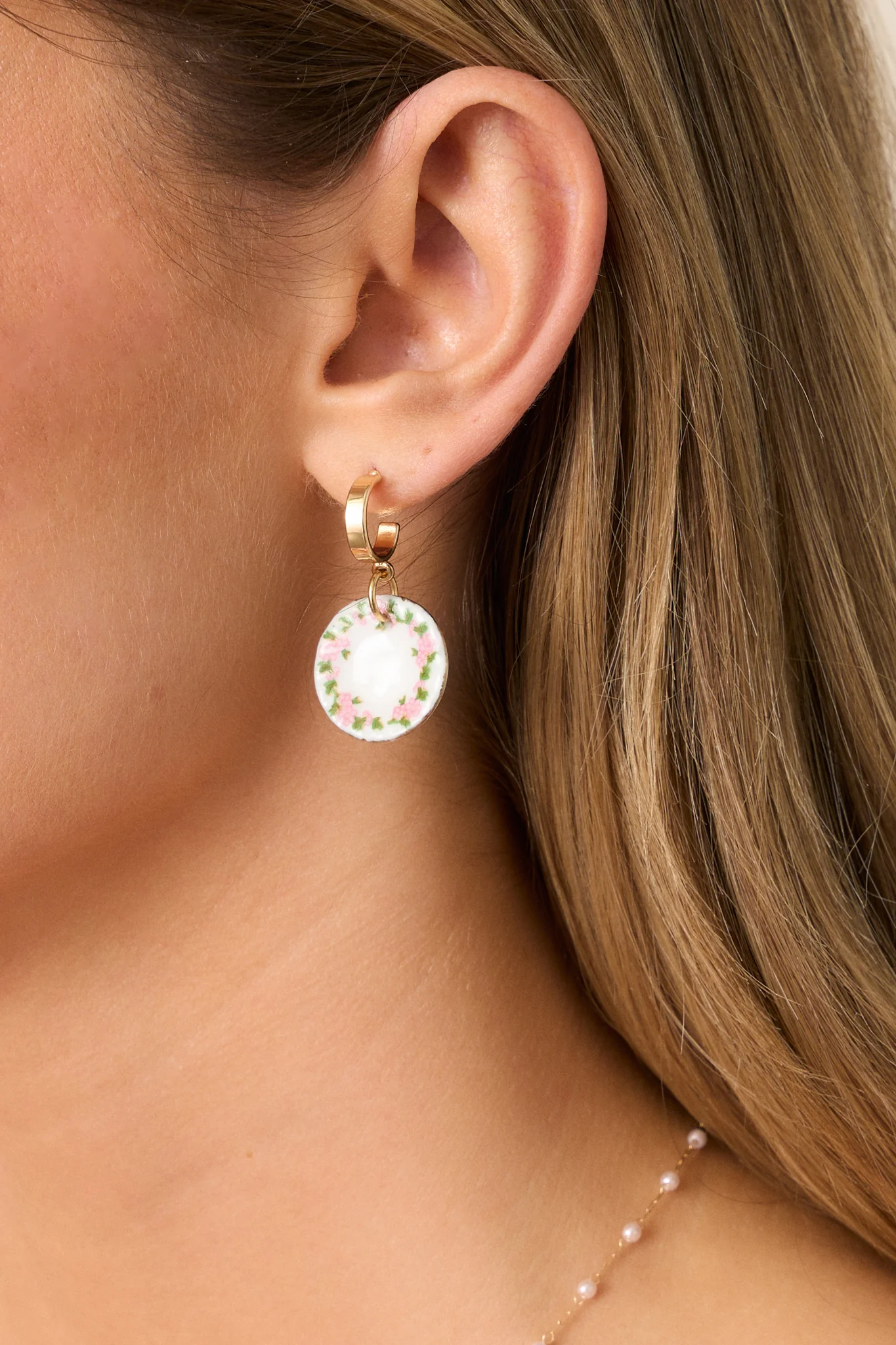 Time Well Spent Ivory Teacup Charm Earrings