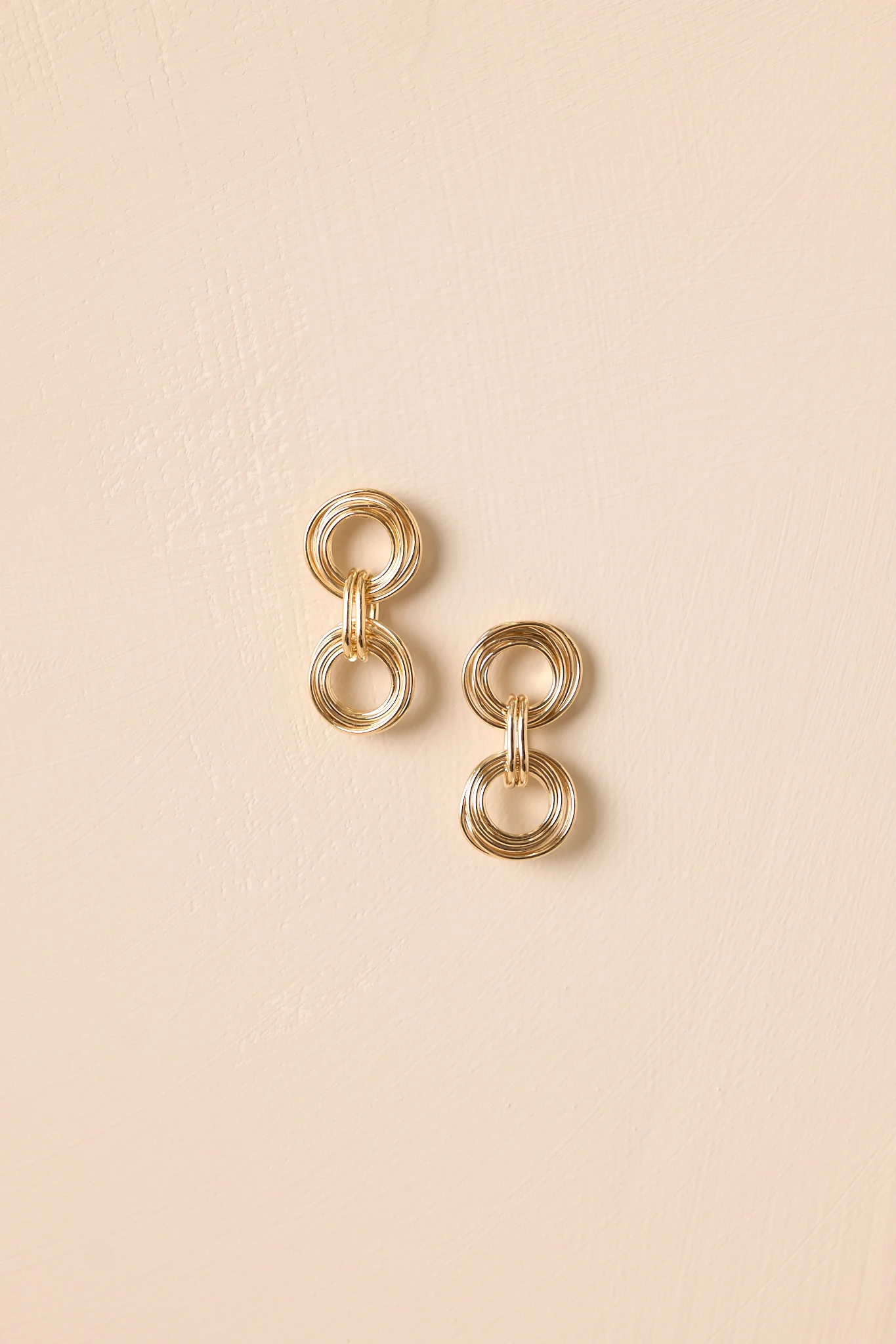 The Night Is Yours Gold Layered Circle Link Drop Earrings