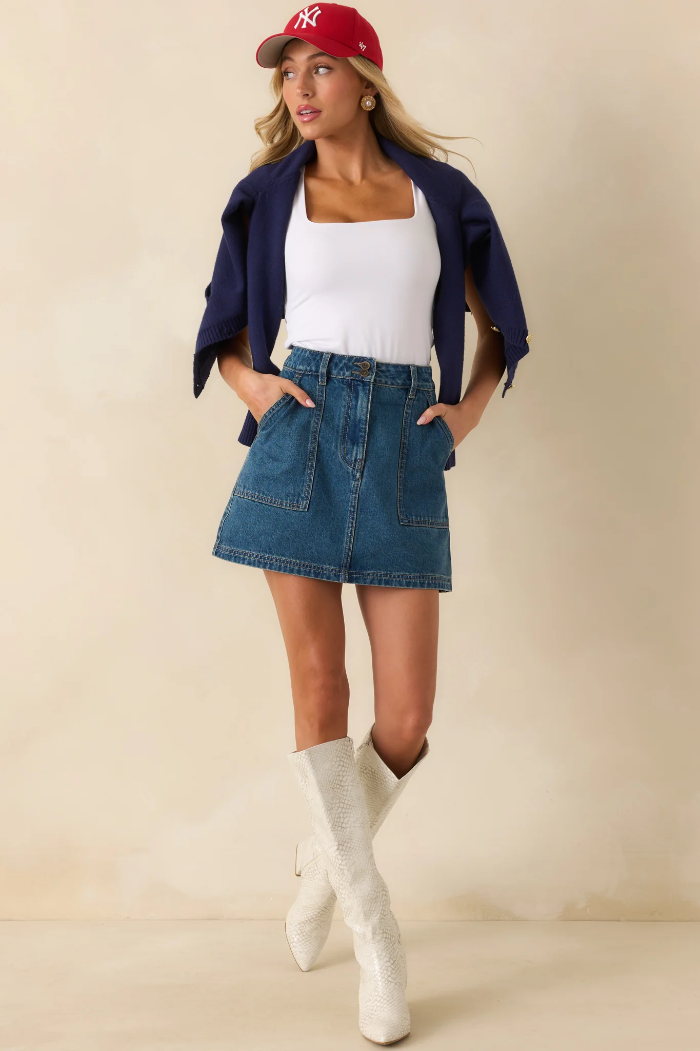 Letting It All Unfold White Square Neck Tank Top