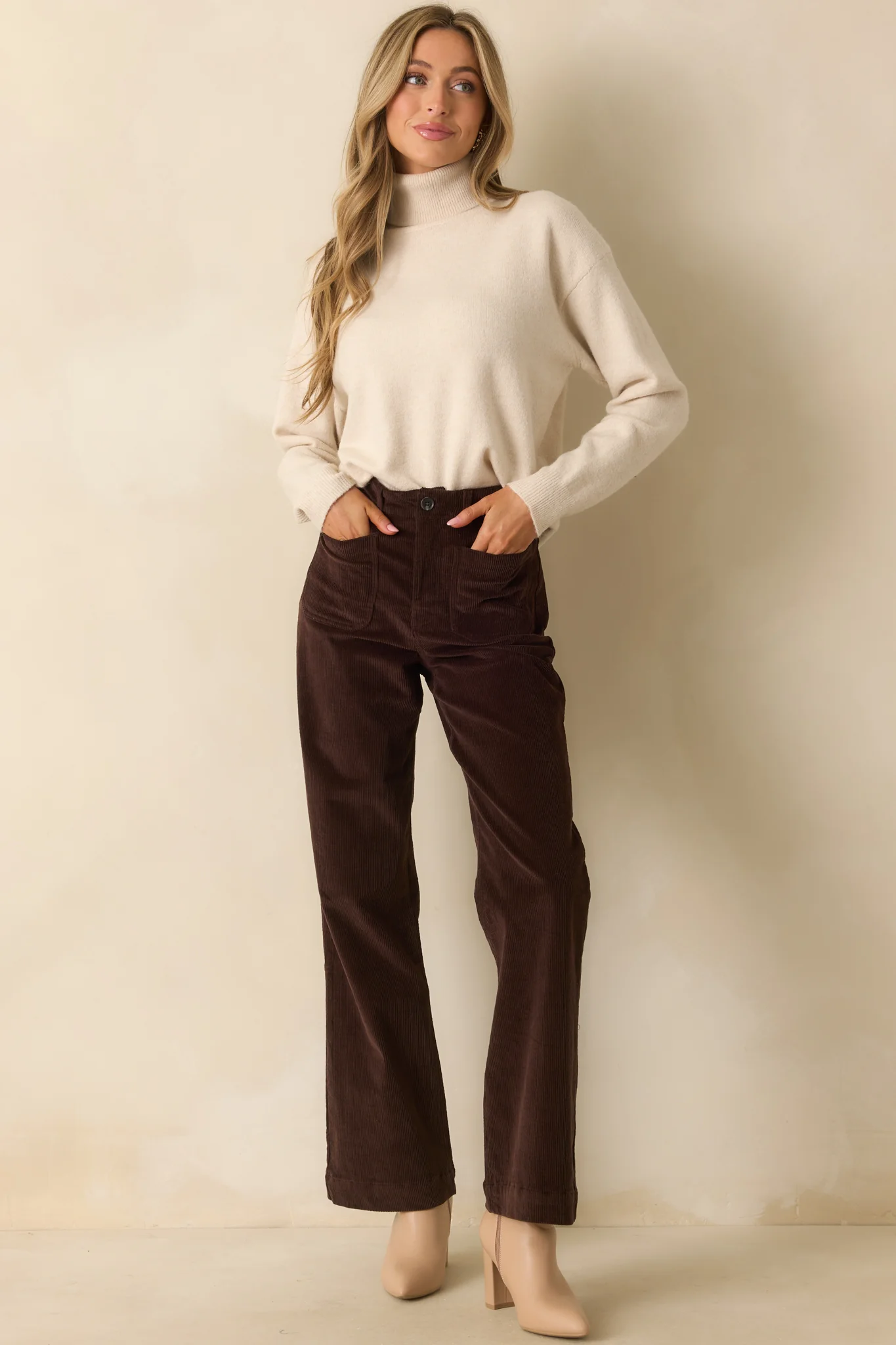 Chocolate Brown Cotton Corduroy Pants